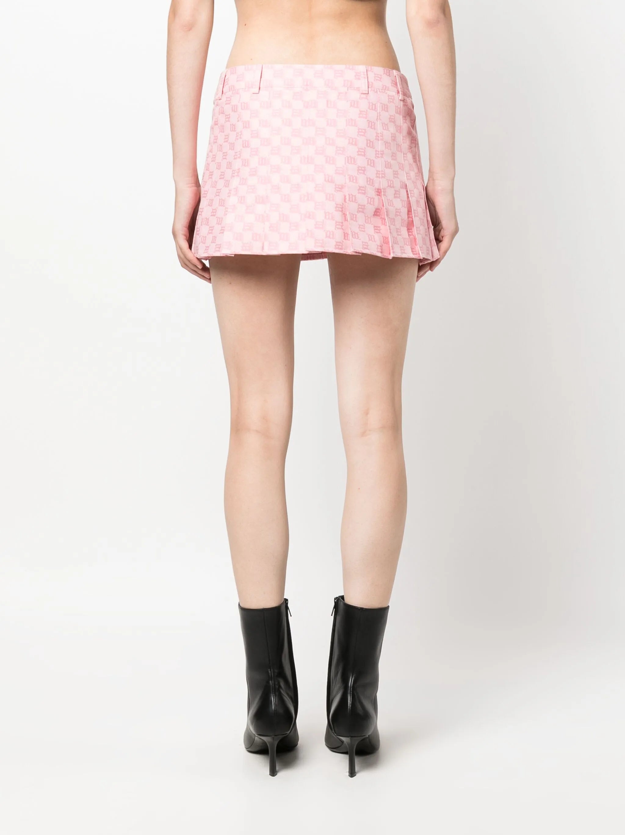 monogram low-rise pleated miniskirt
