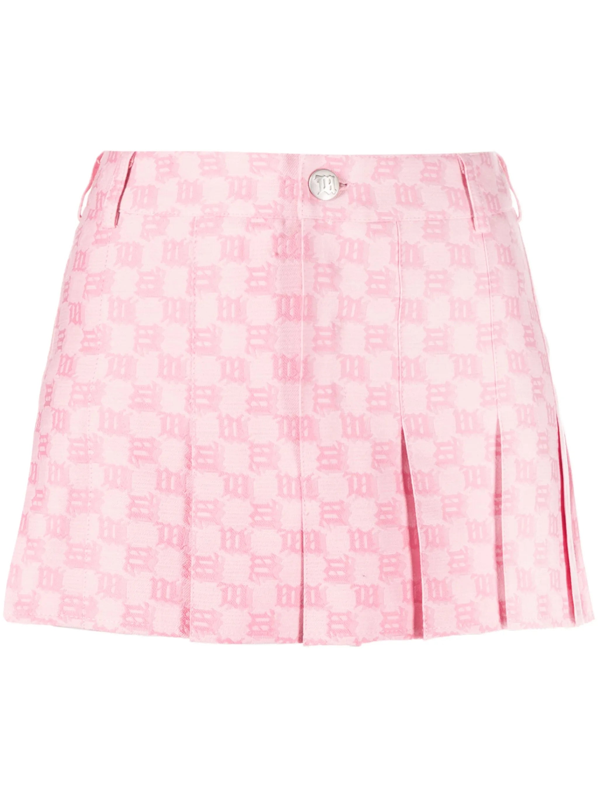 monogram low-rise pleated miniskirt
