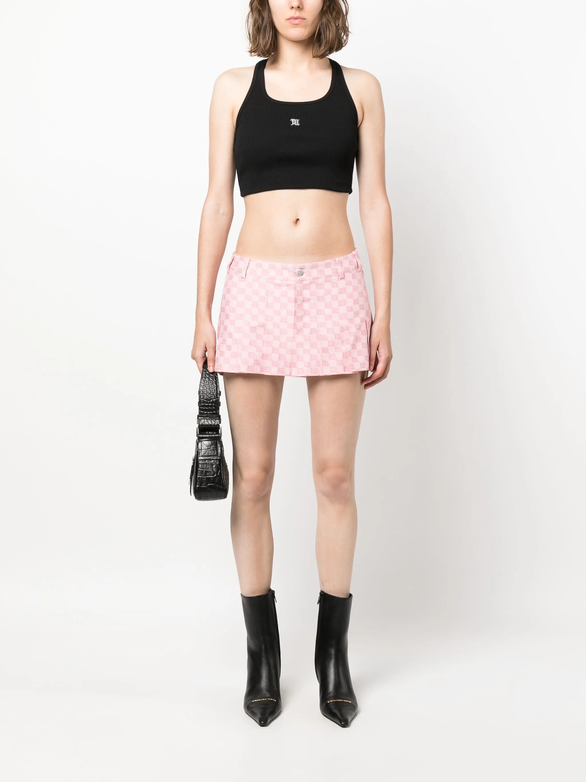 monogram low-rise pleated miniskirt