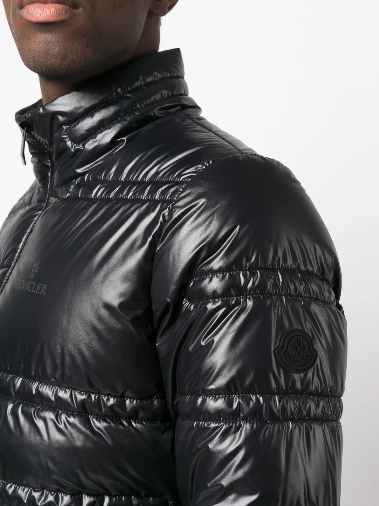 logo-print padded jacket