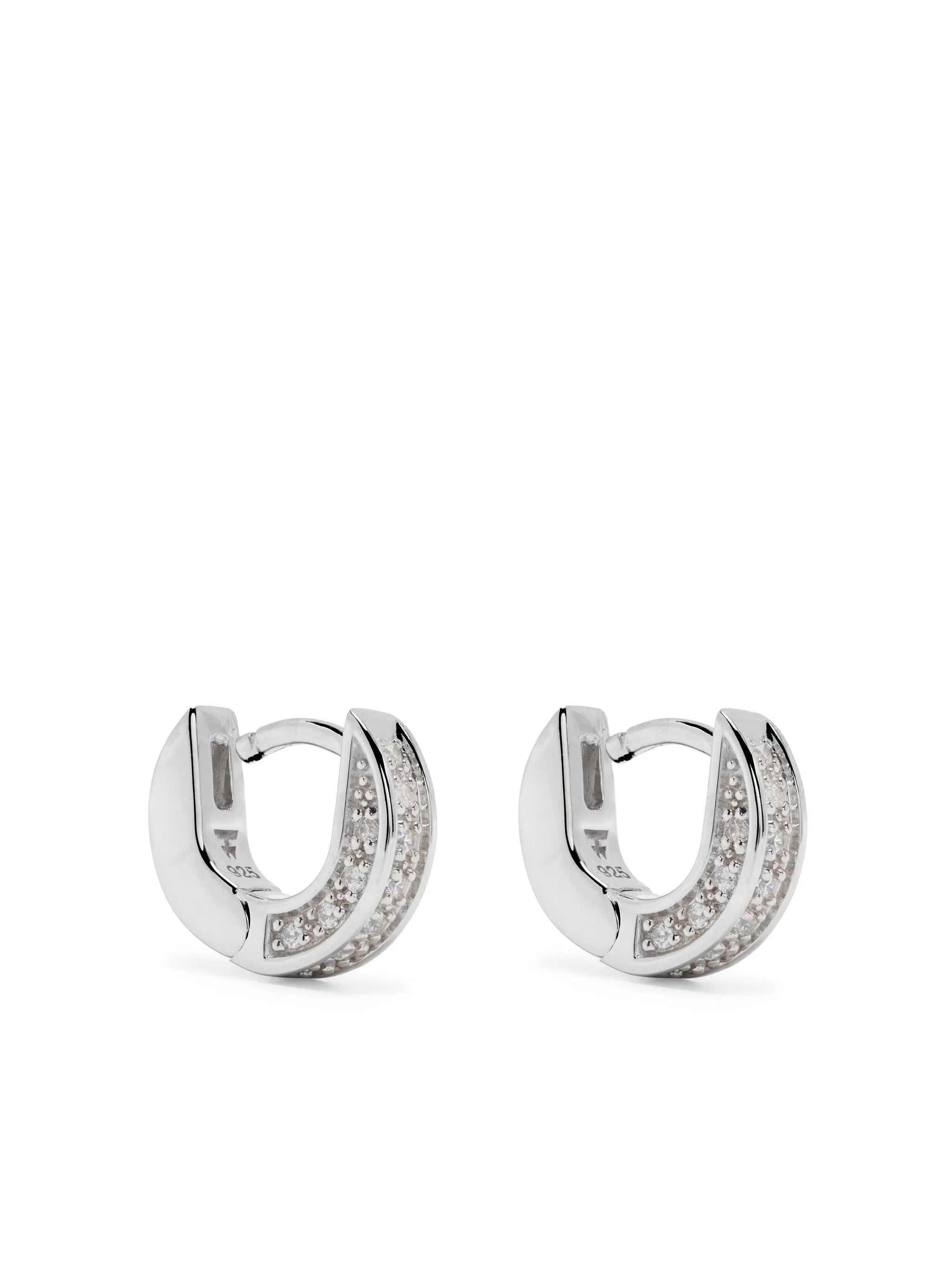 sterling silver Nova Huggies zirconia earrings