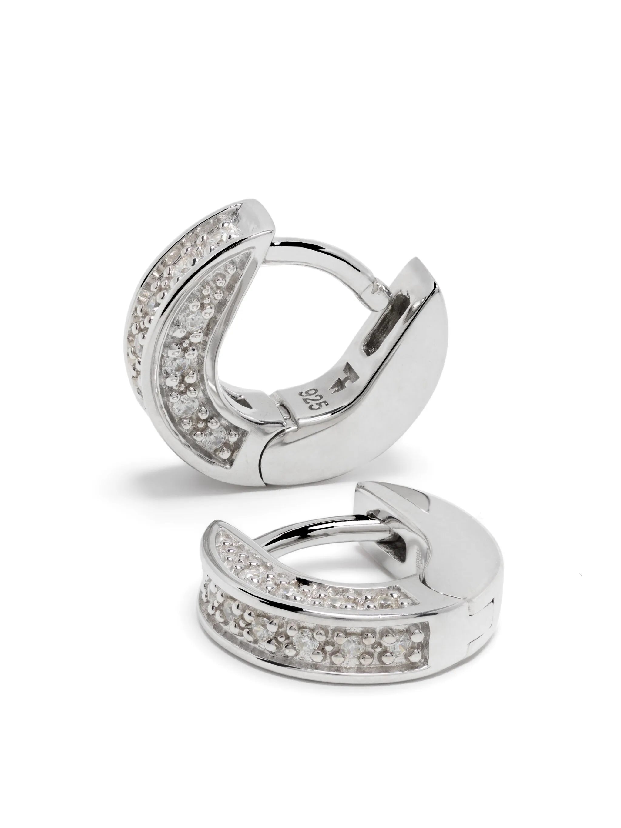 sterling silver Nova Huggies zirconia earrings