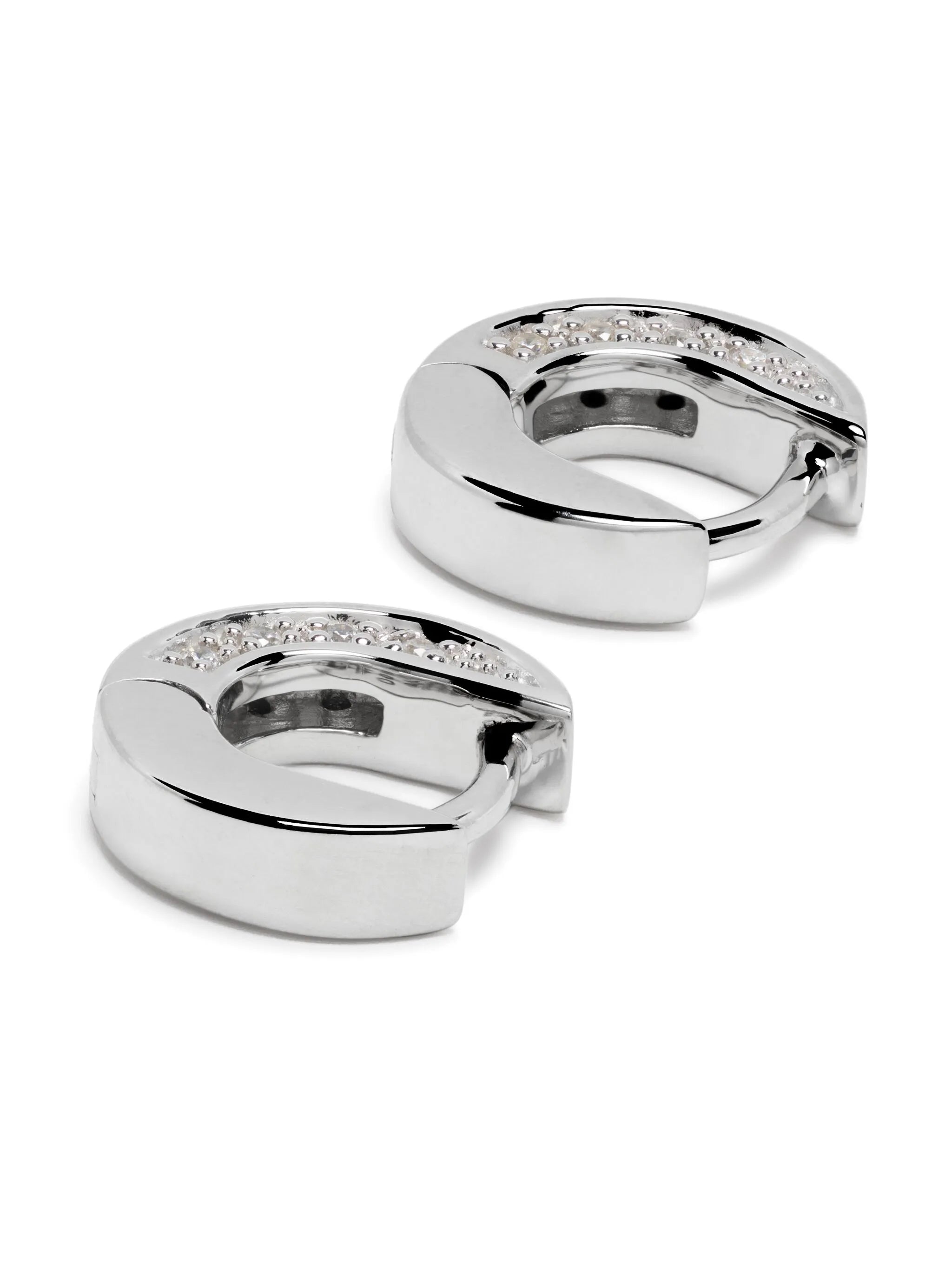 sterling silver Nova Huggies zirconia earrings
