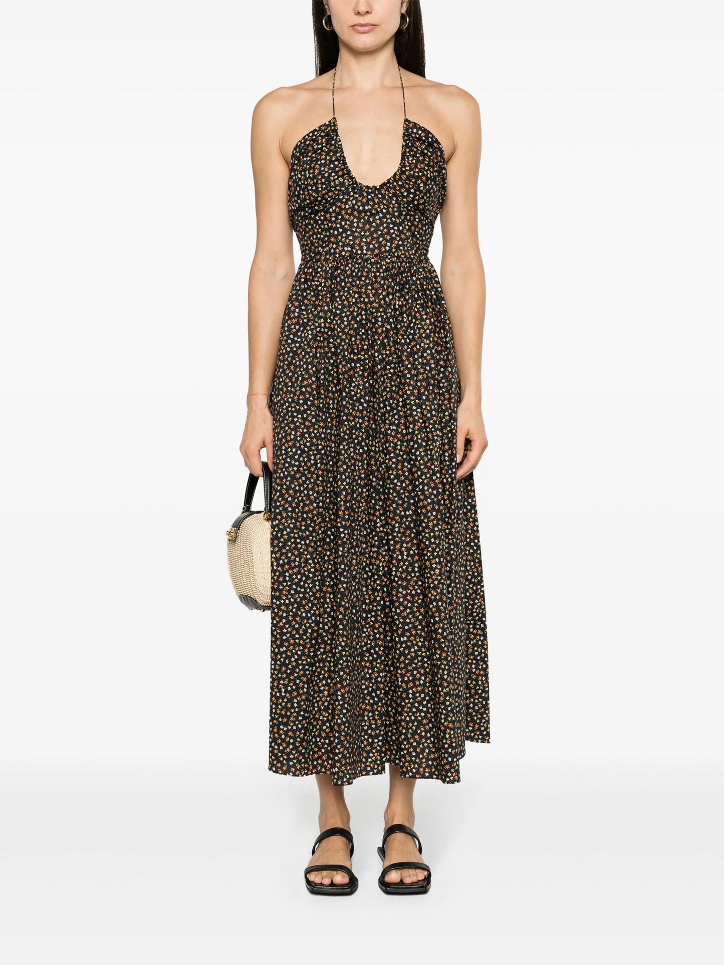 floral-print halterneck maxi dress