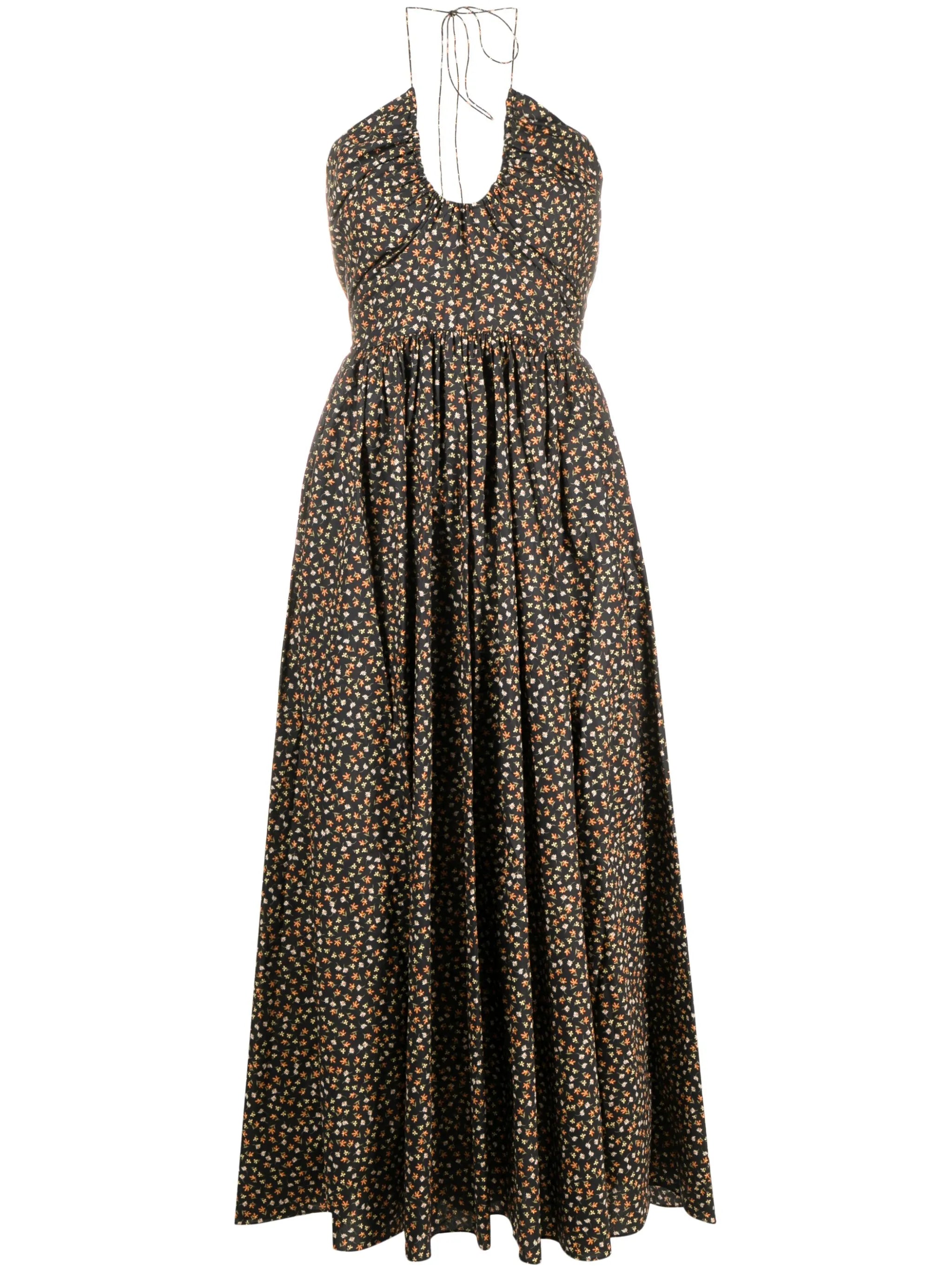 floral-print halterneck maxi dress