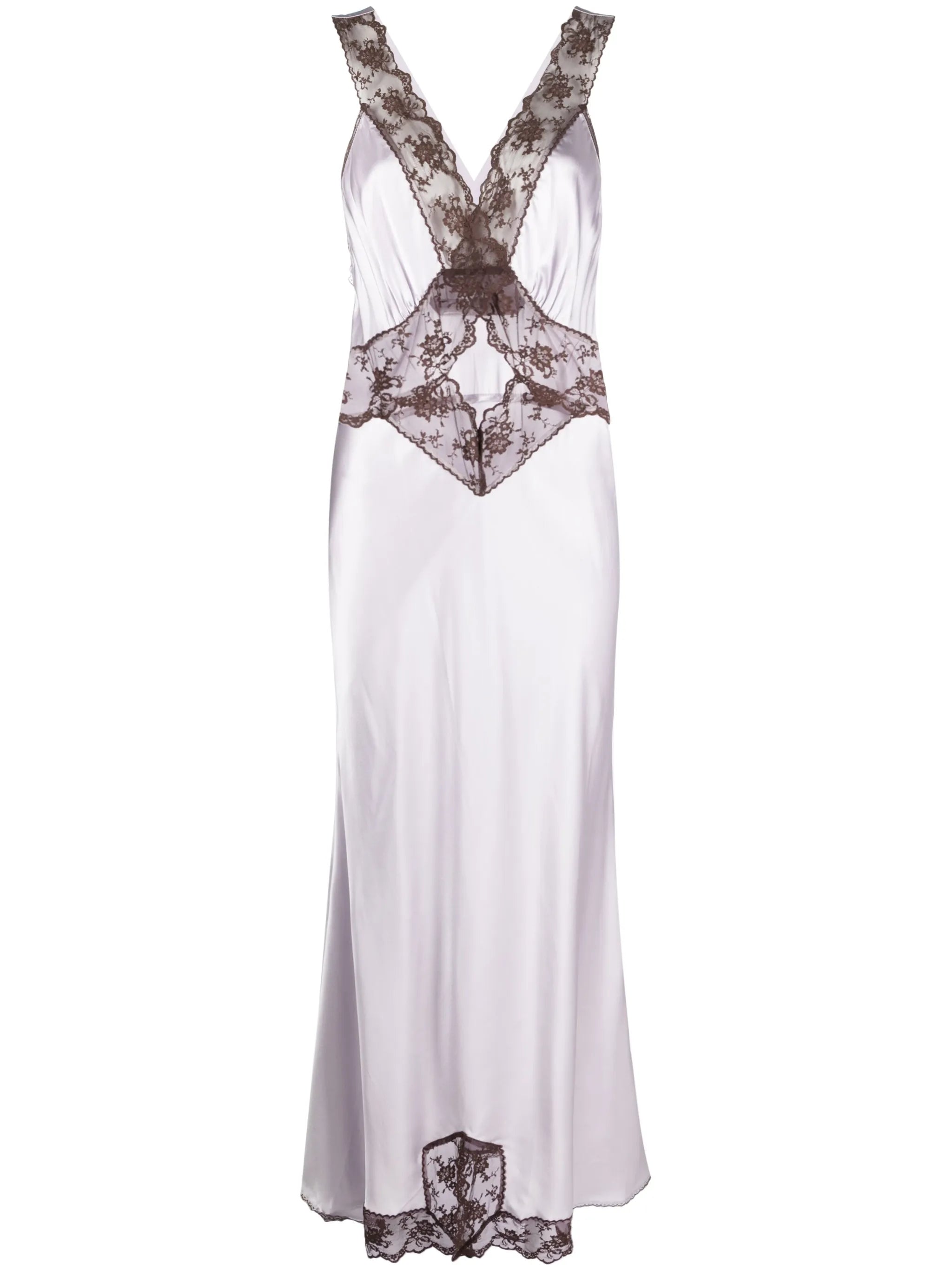 Aries floral-lace silk maxi dress