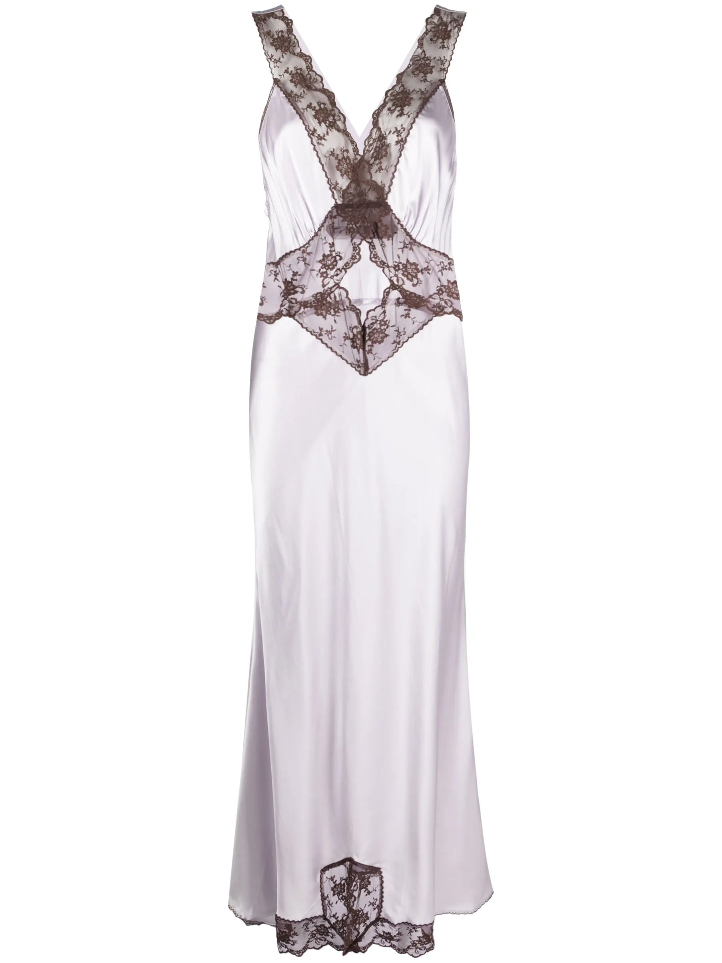 Aries floral-lace silk maxi dress