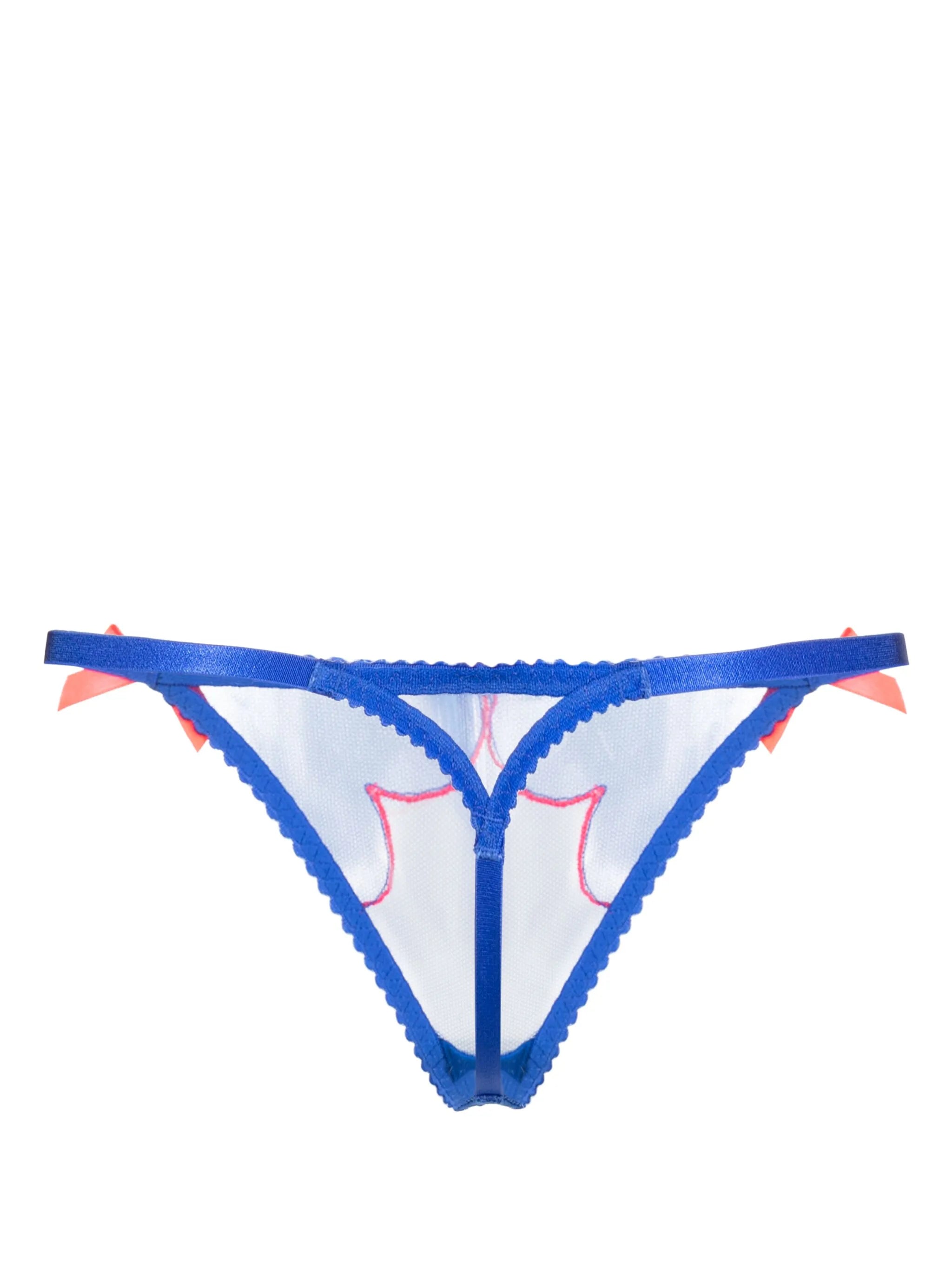 Lorna bow-detailing sheer thong