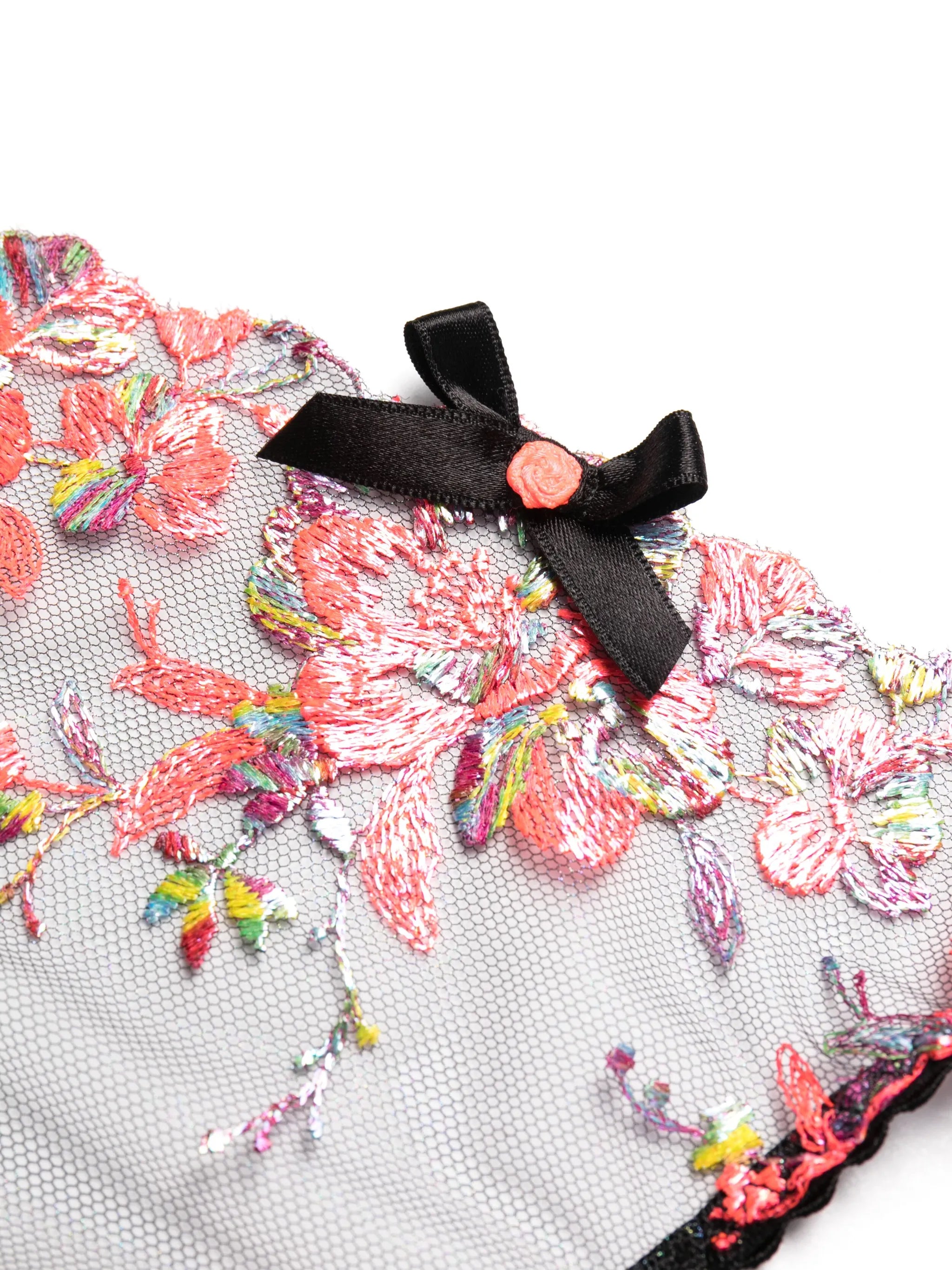 Lexx floral-embroidered sheer thong