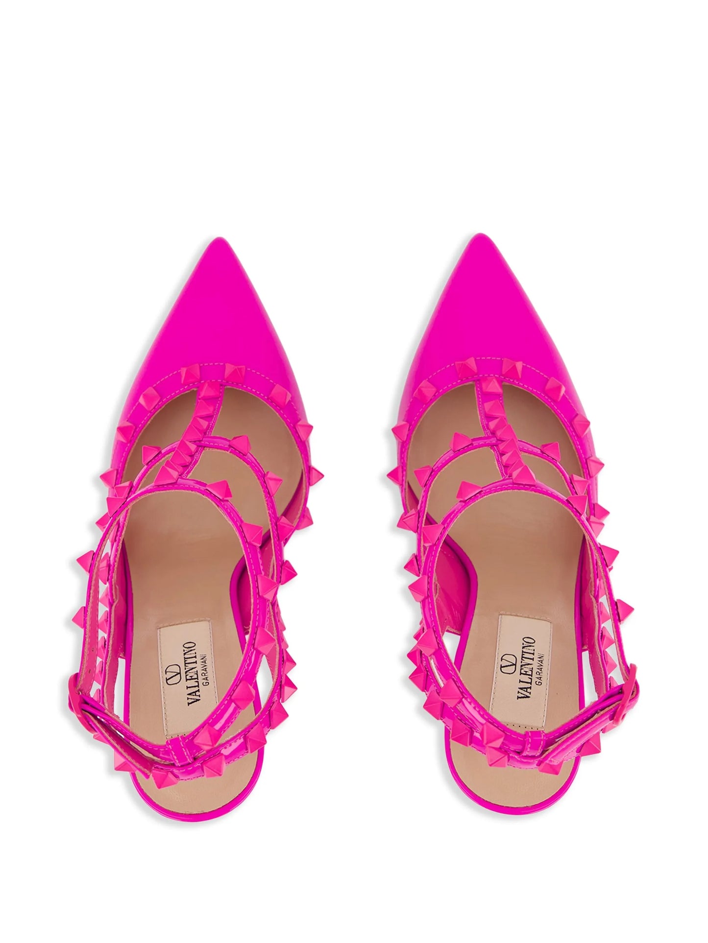 100mm Rockstud ankle-strap pumps
