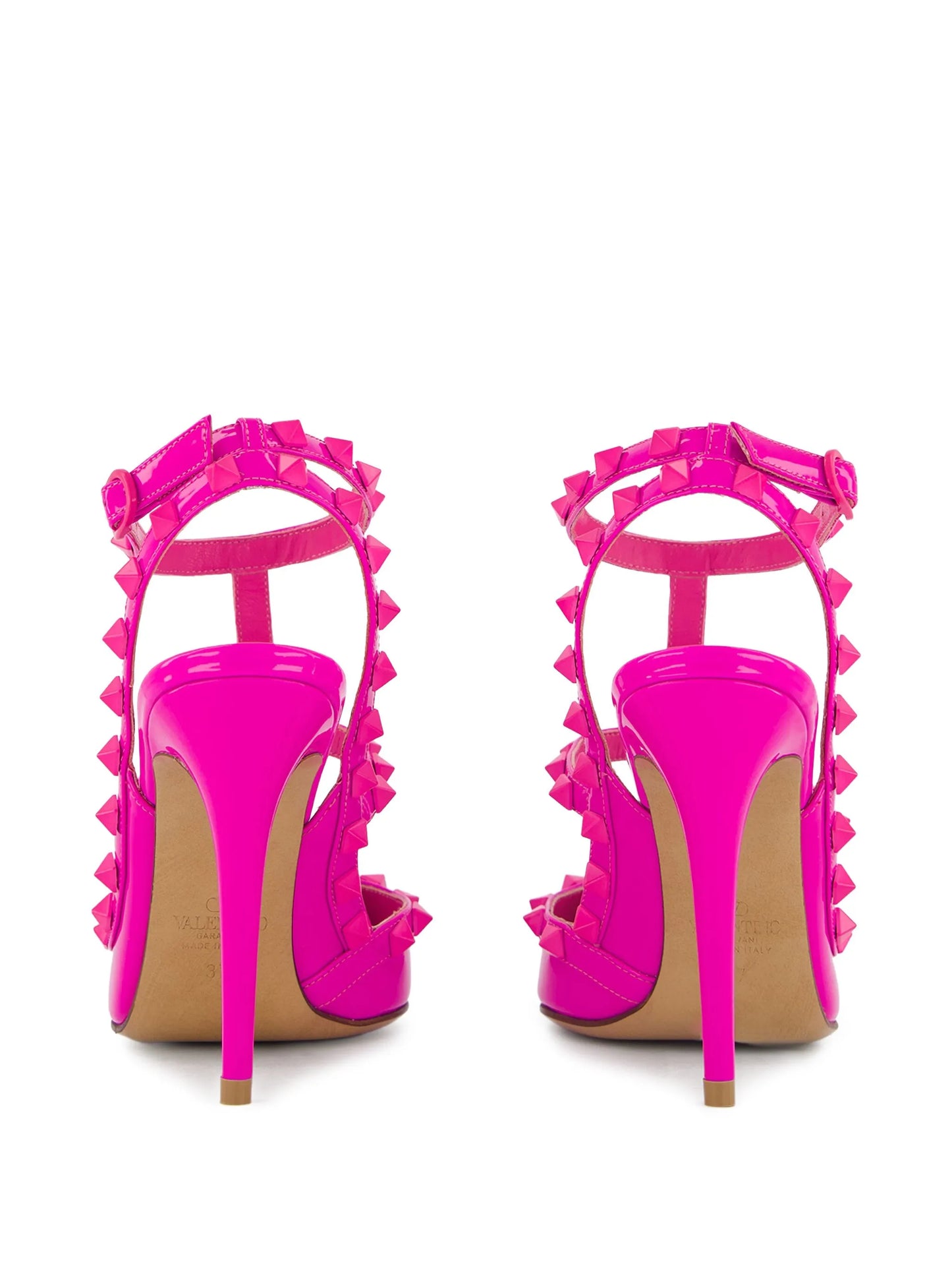 100mm Rockstud ankle-strap pumps