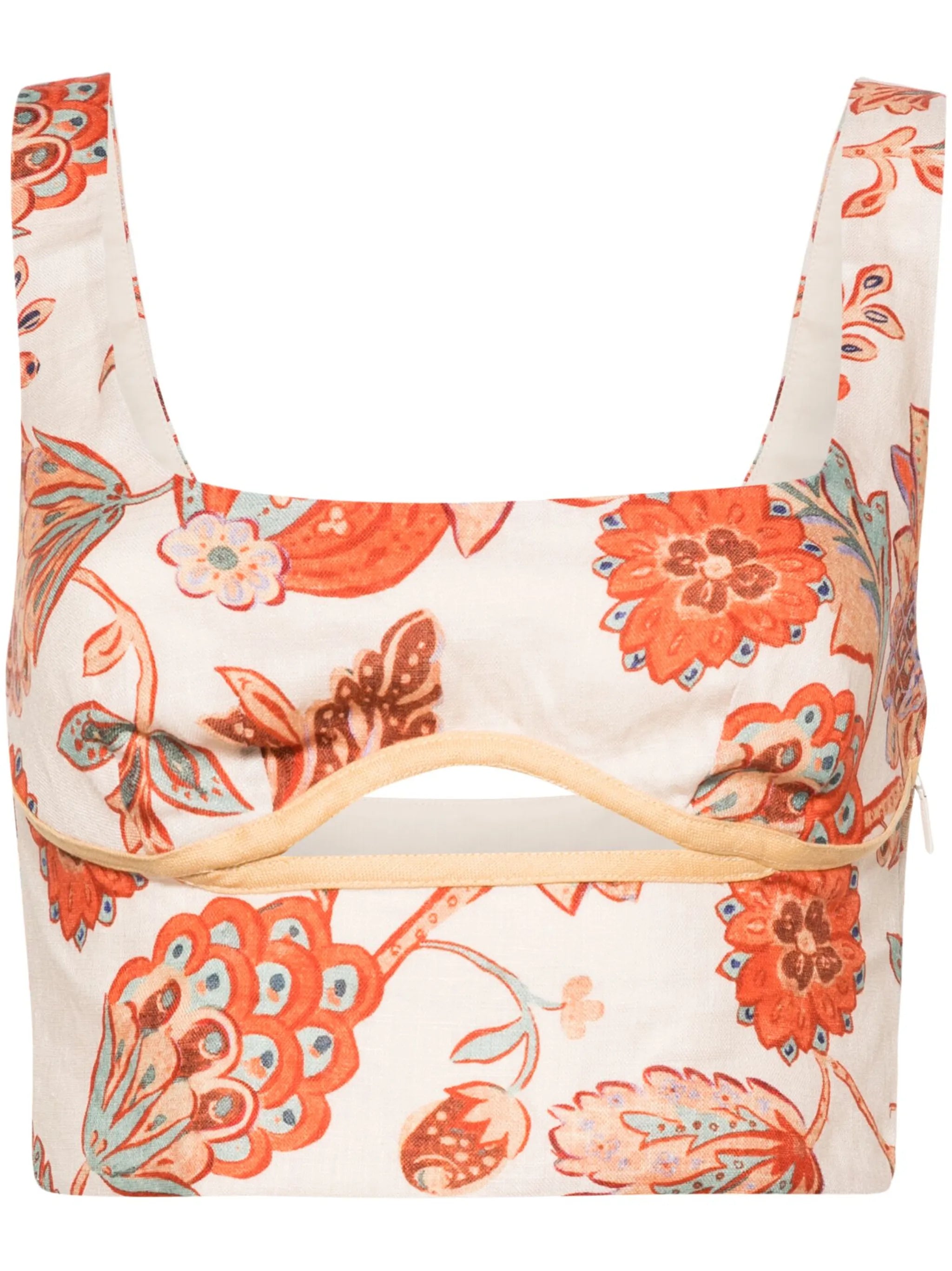 Noemi floral-print crop top