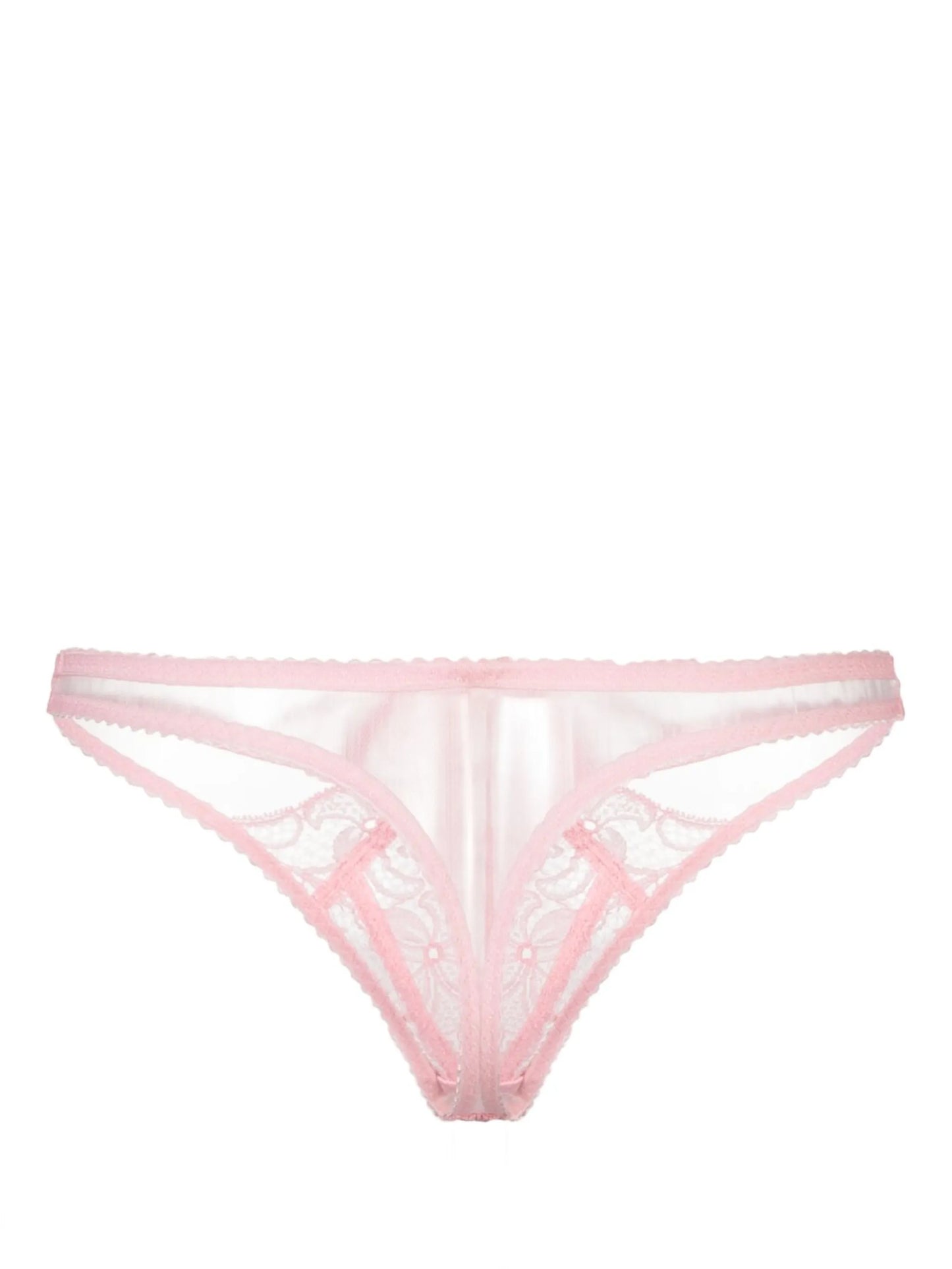 Rozlyn bow-detail sheer-lace thong