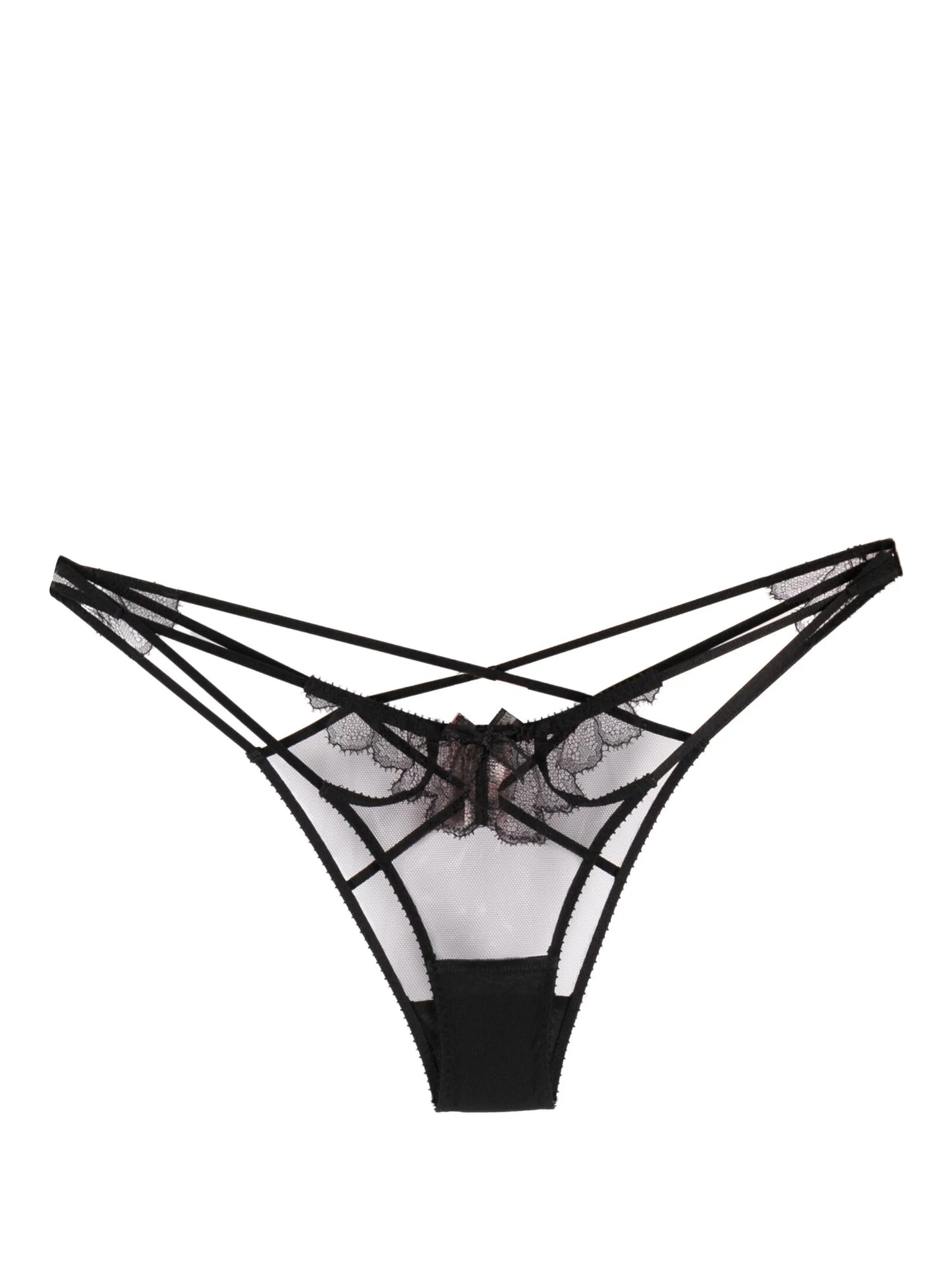 Kissie floral-lace strappy brief