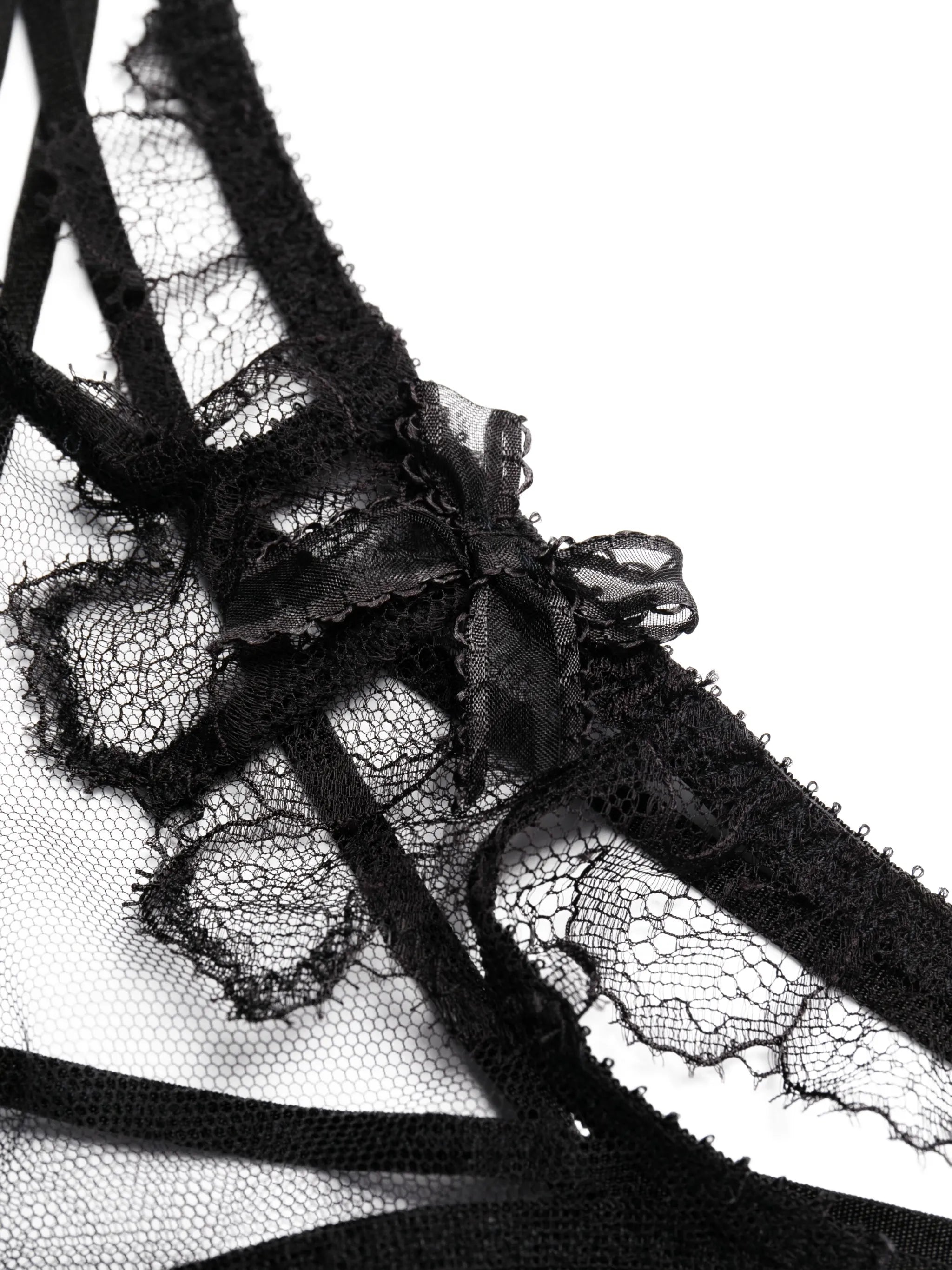 Kissie floral-lace strappy brief
