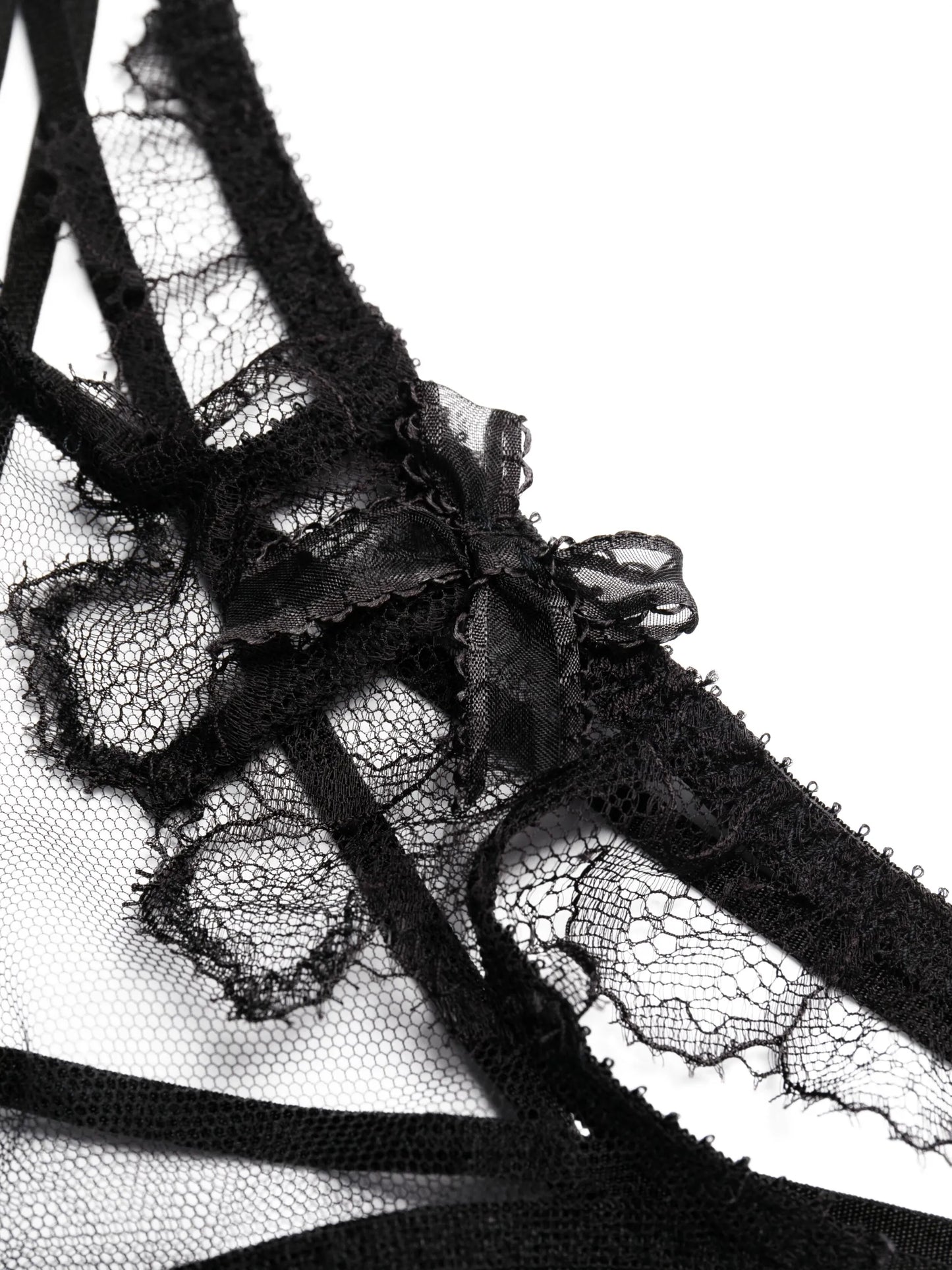 Kissie floral-lace strappy brief