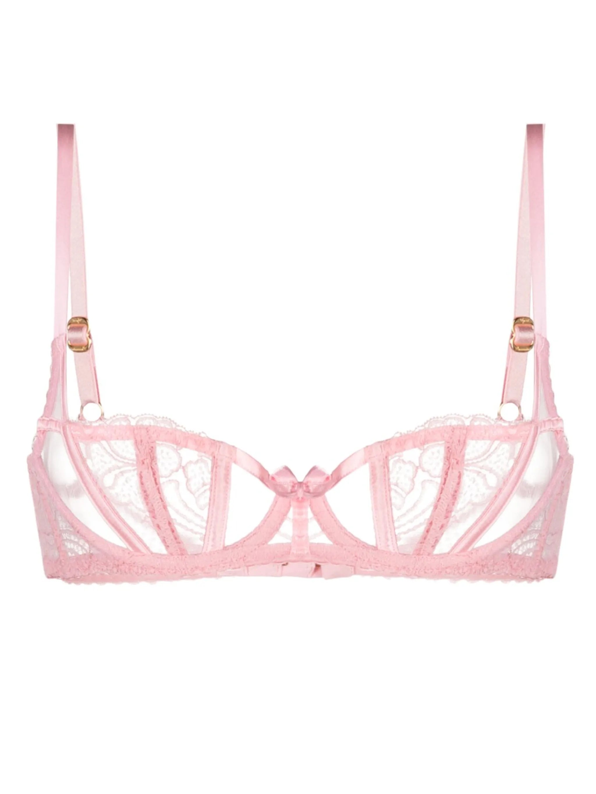 Rozlyn picot-trim sheer-lace bra