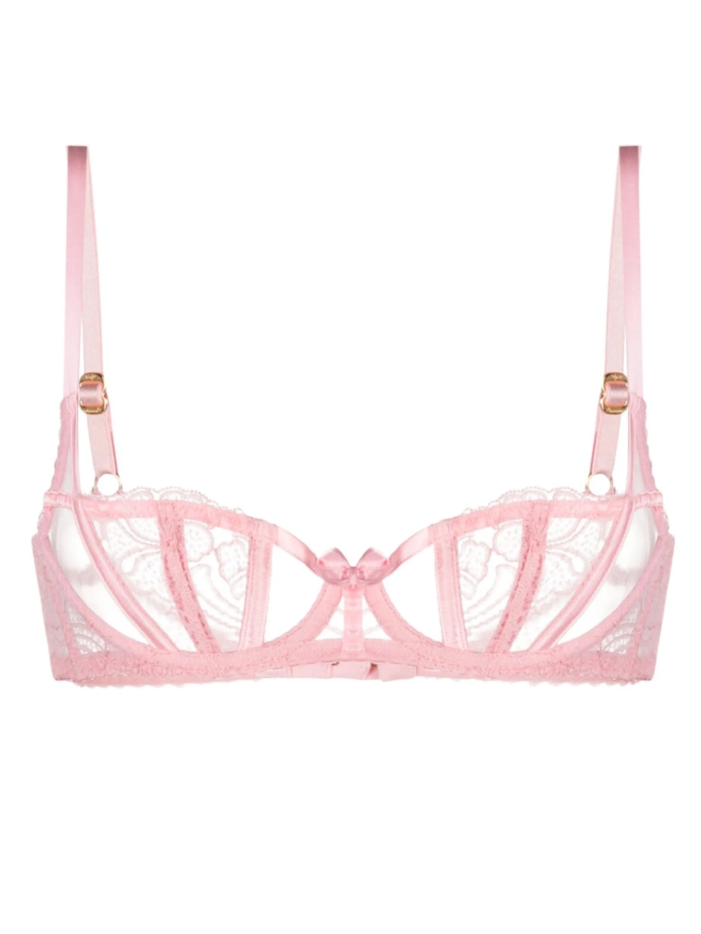Rozlyn picot-trim sheer-lace bra