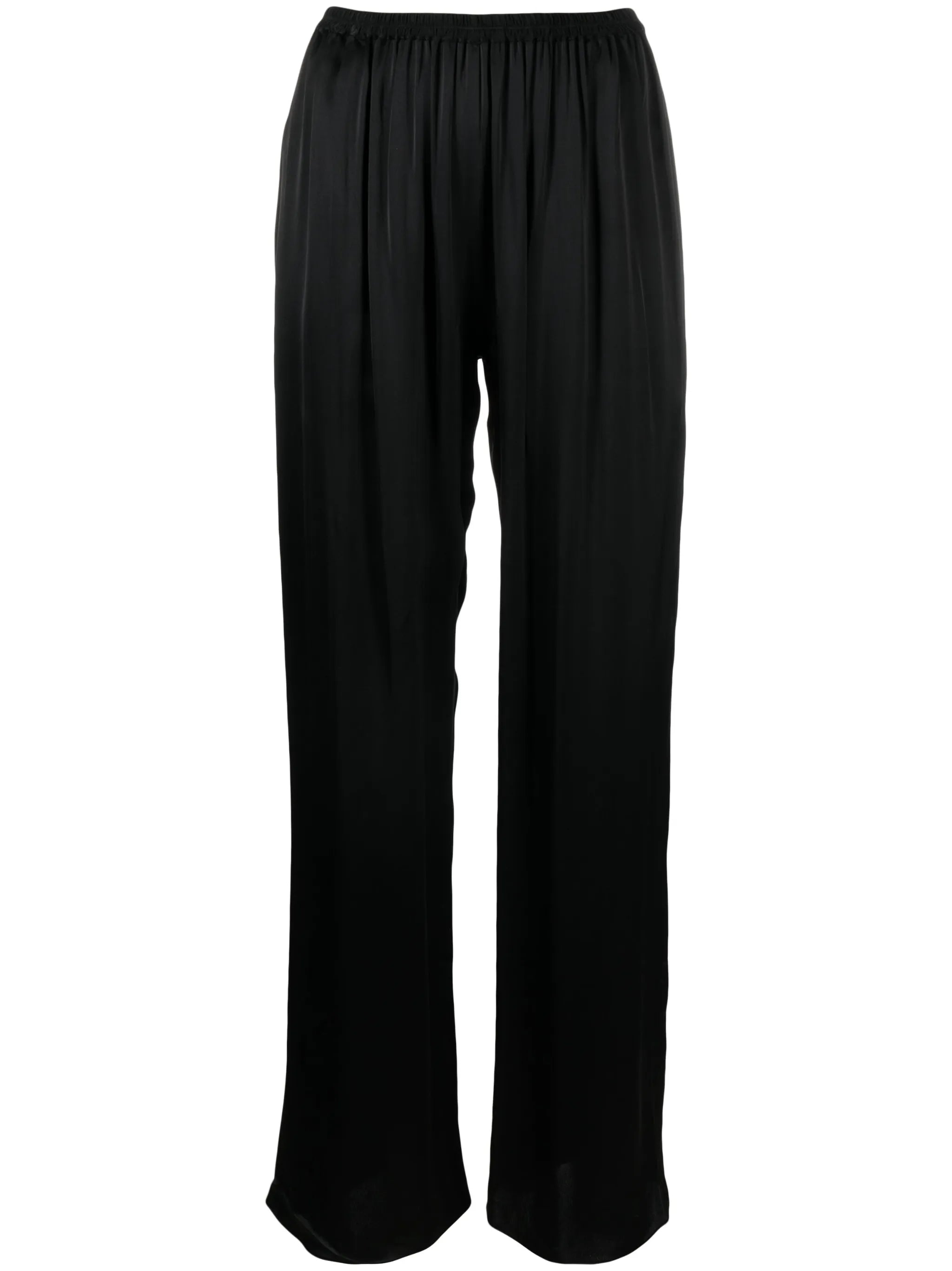 straight-leg satin trousers