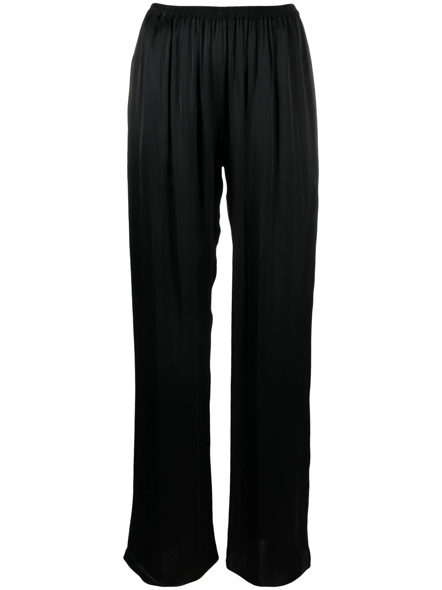 straight-leg satin trousers