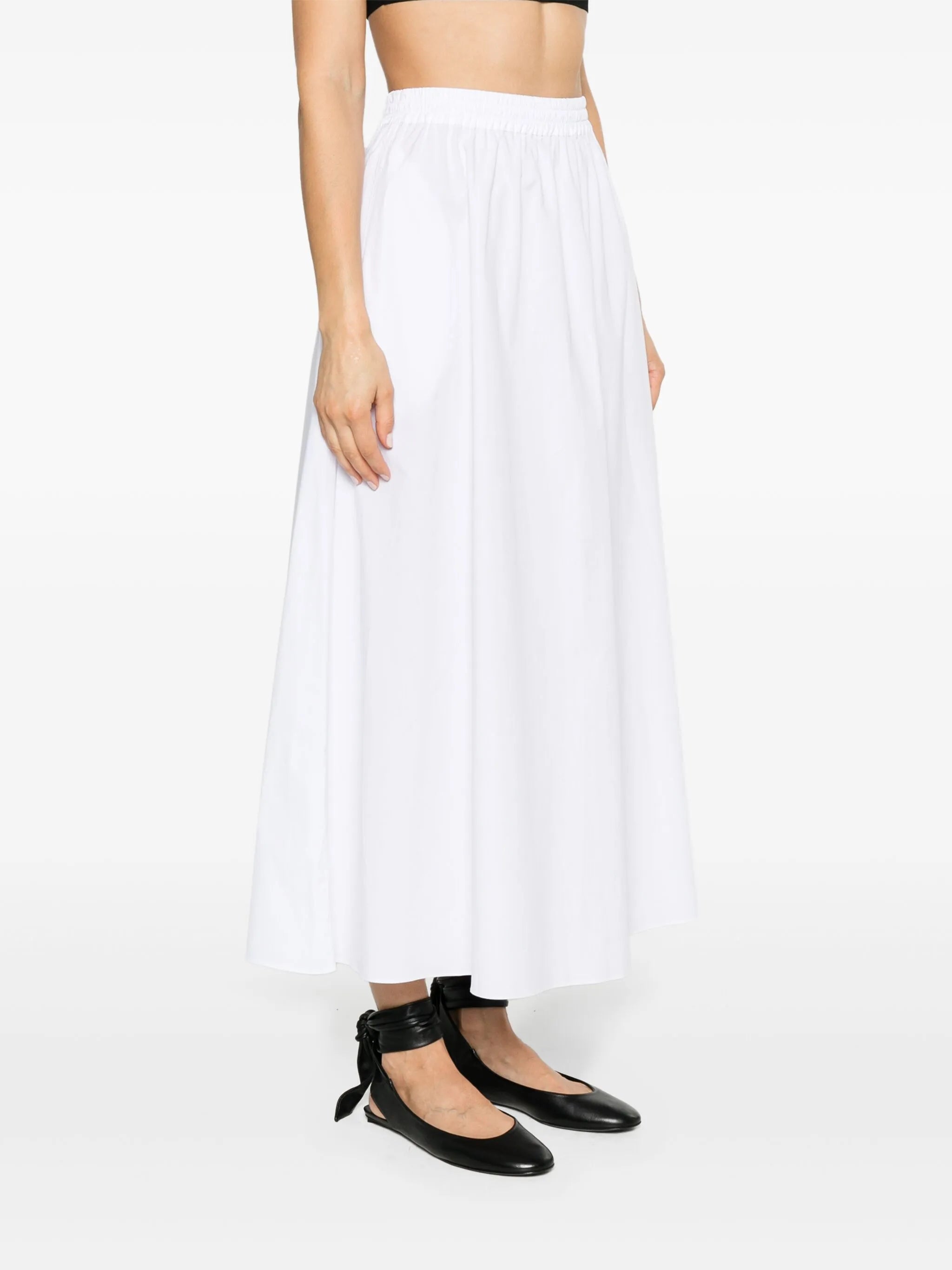 Everyday elasticated-waist full skirt