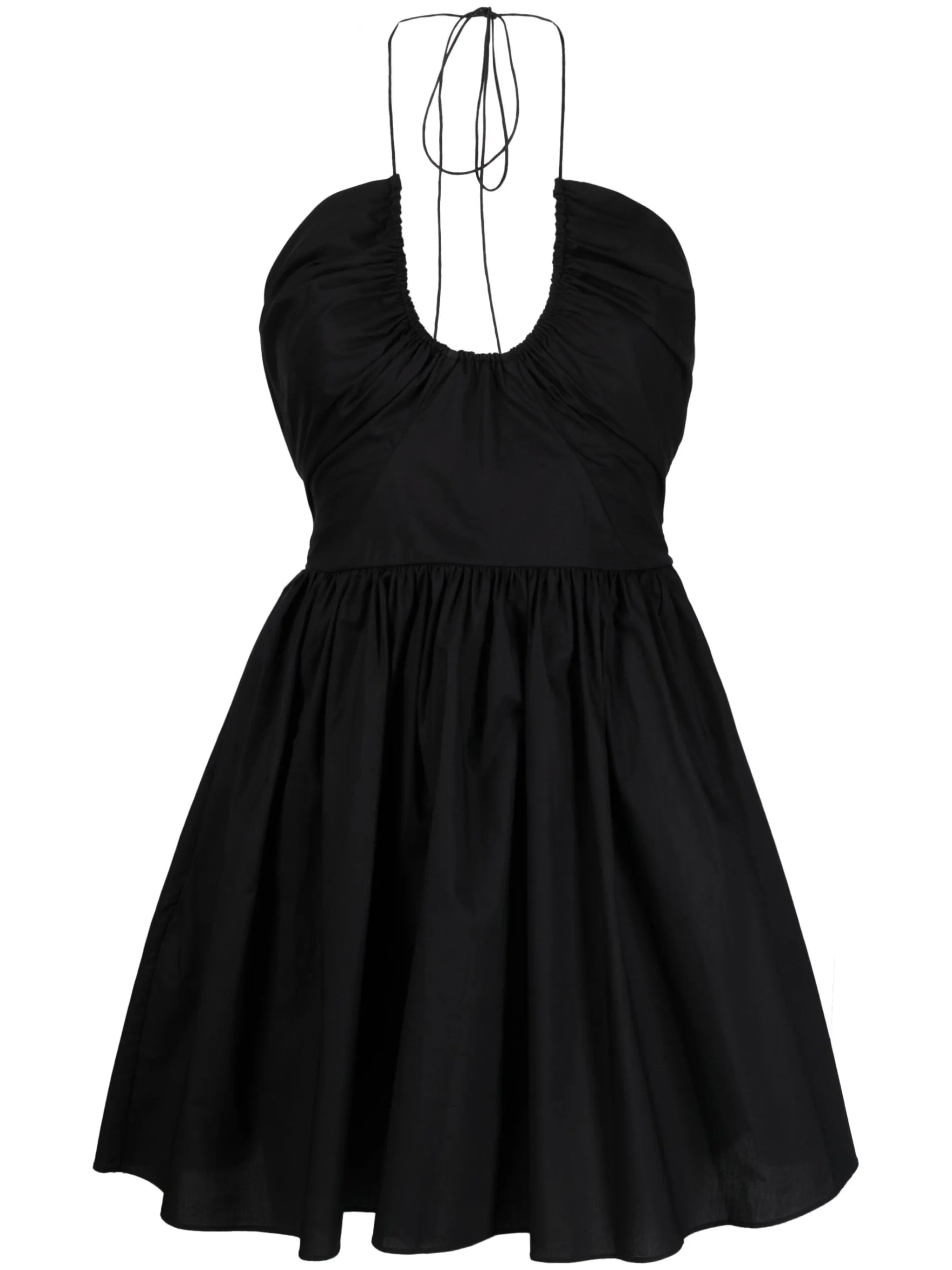 halterneck cotton minidress
