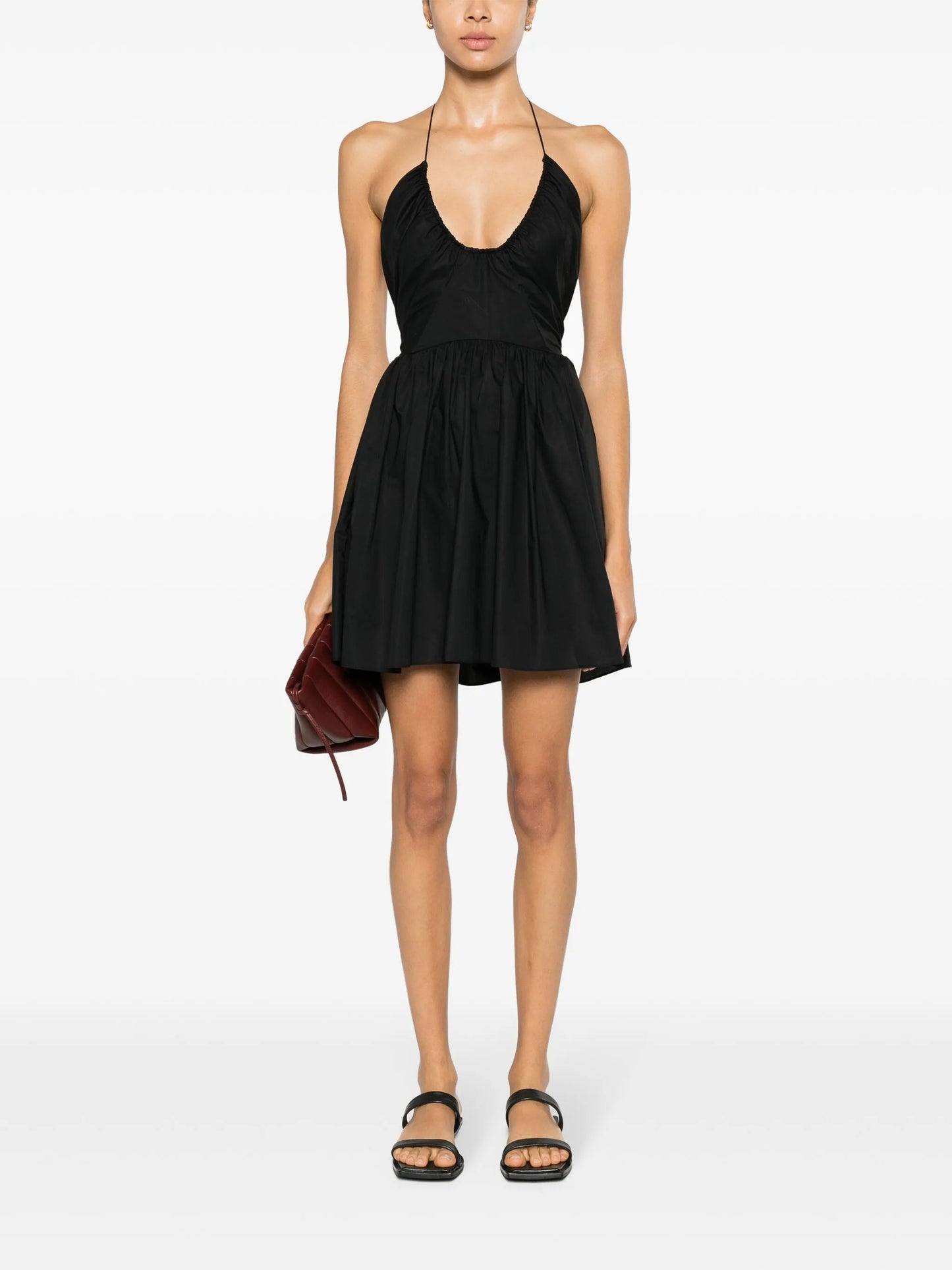 halterneck cotton minidress