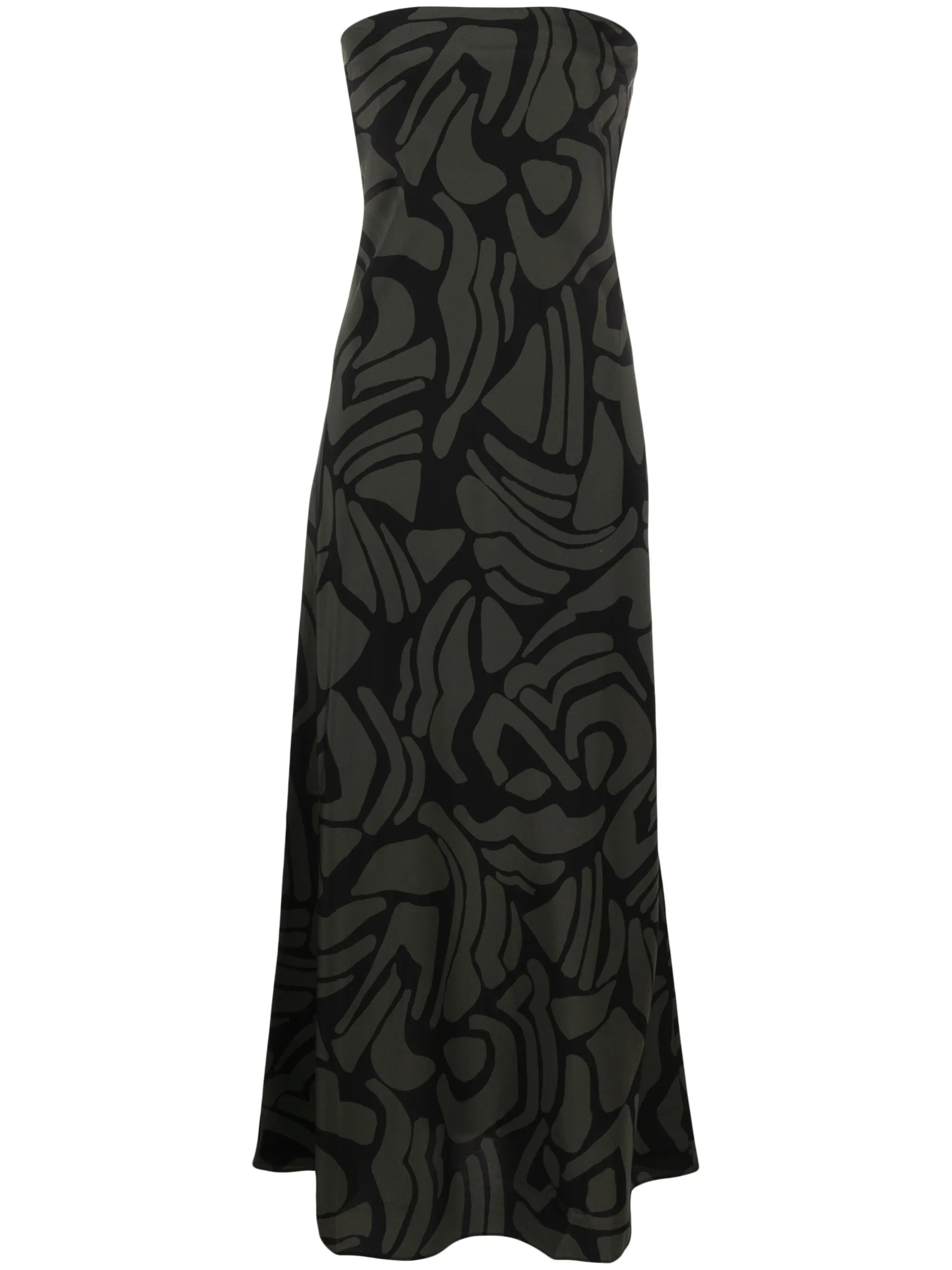 Bias Column abstract-print silk dress