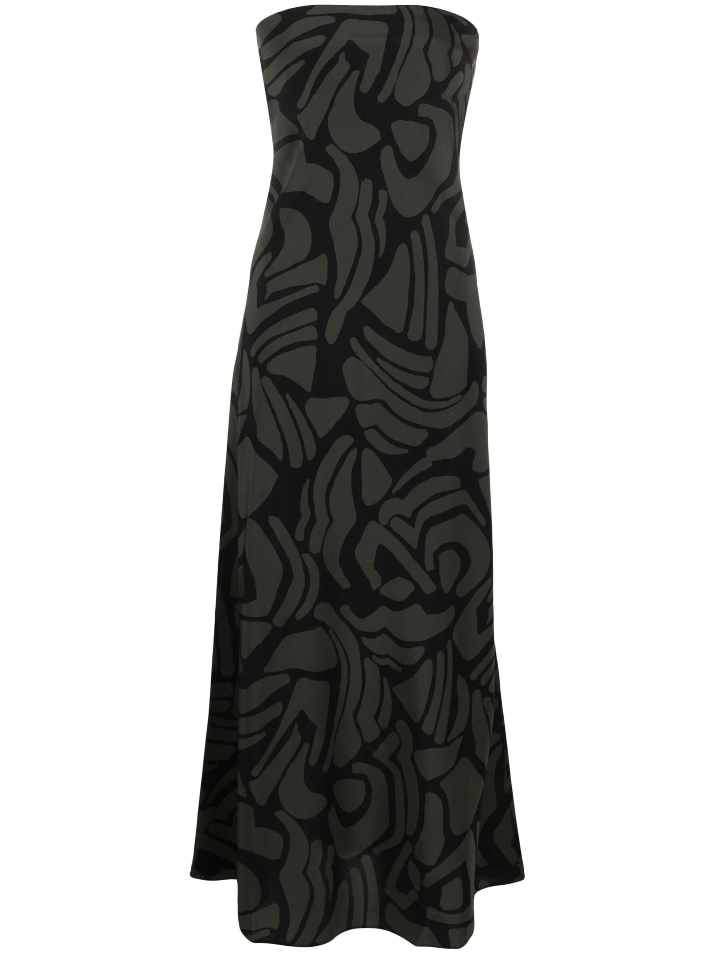 Bias Column abstract-print silk dress
