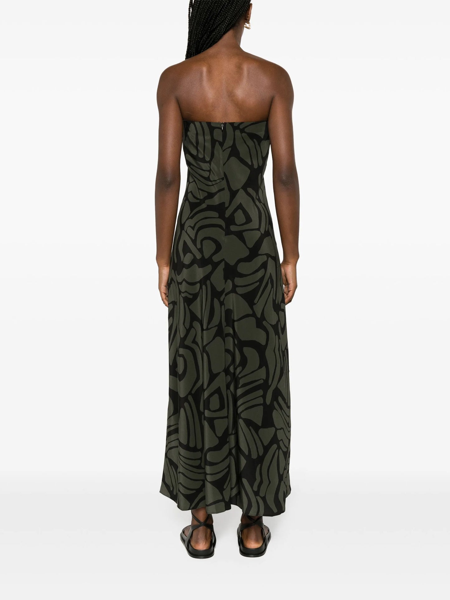 Bias Column abstract-print silk dress