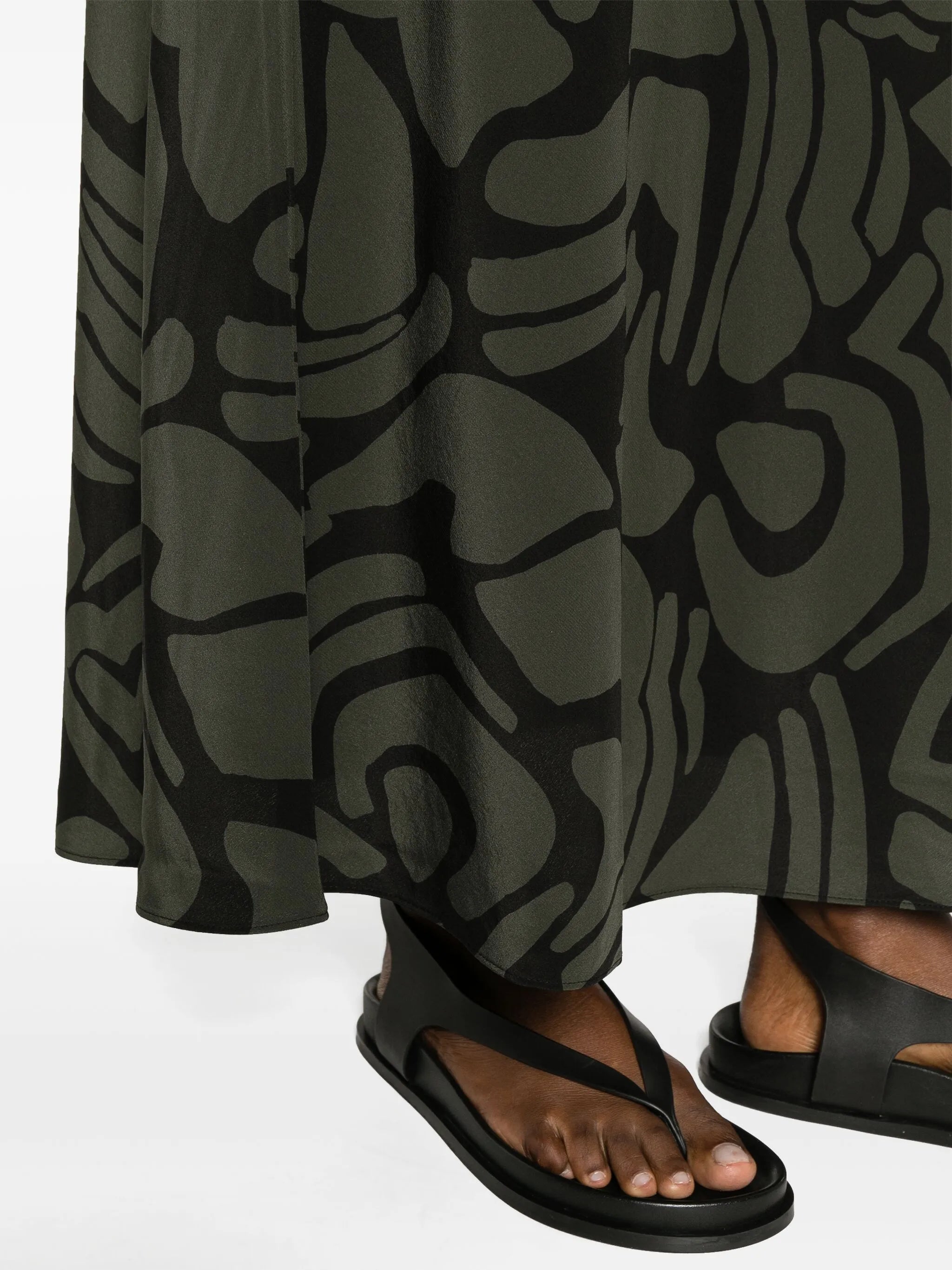 Bias Column abstract-print silk dress