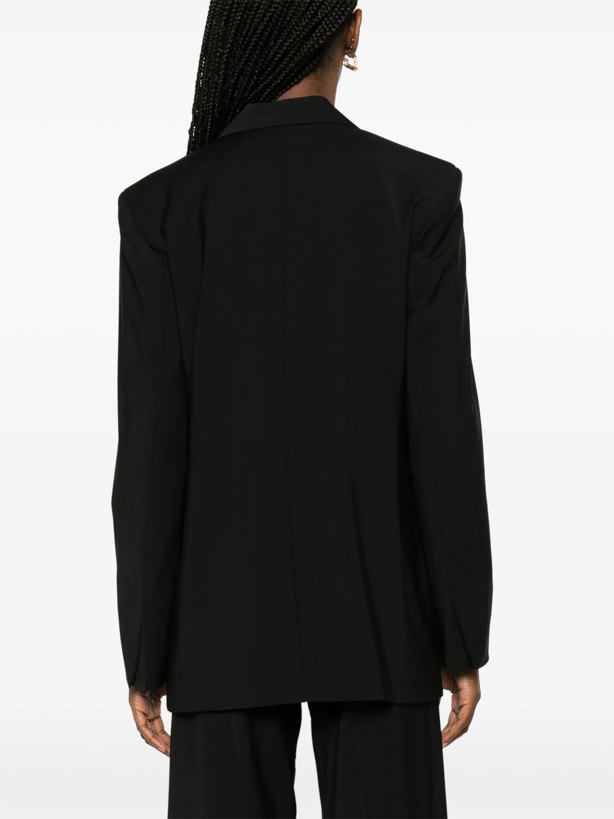 open-front wool blend blazer