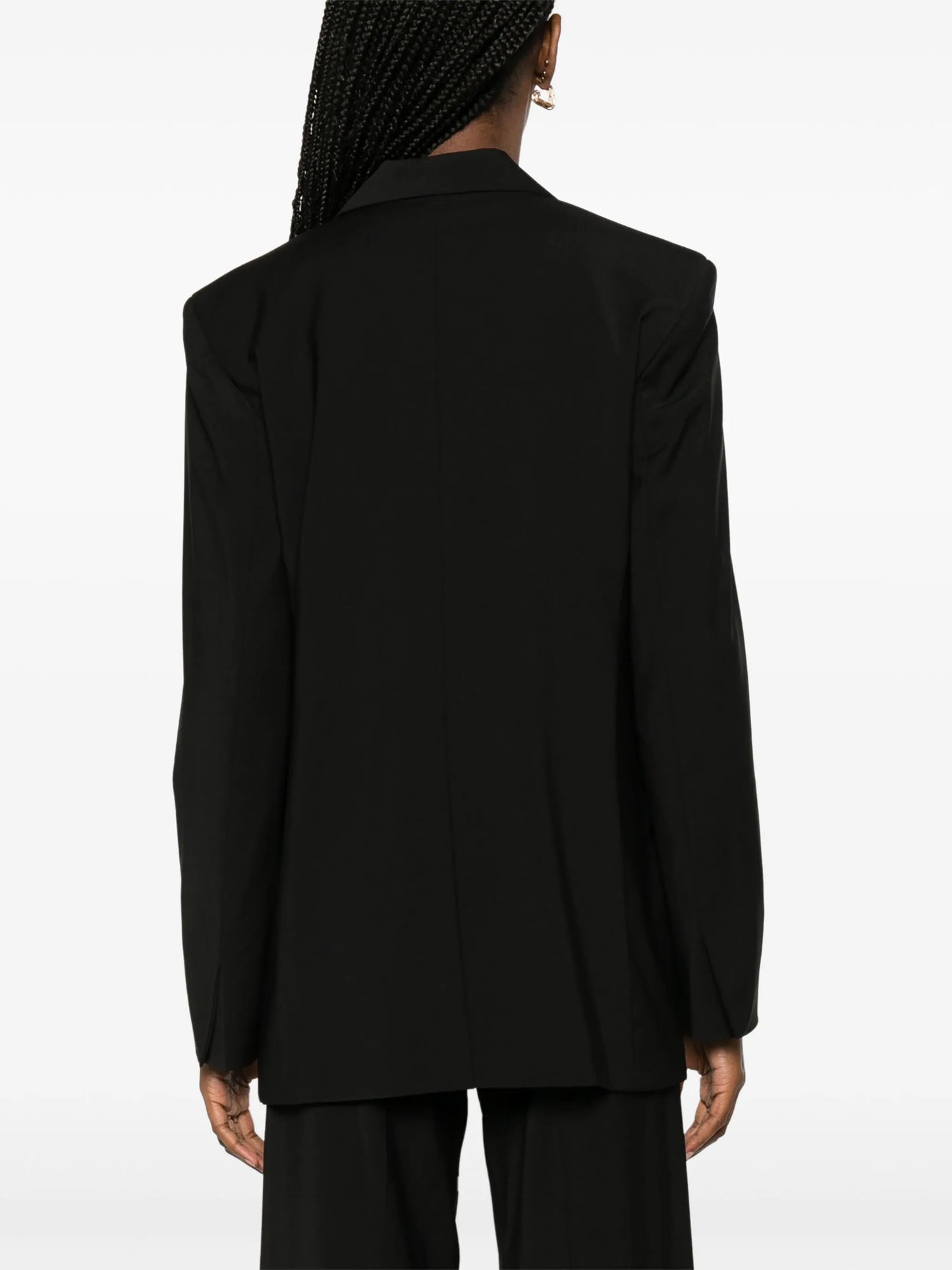 open-front wool blend blazer