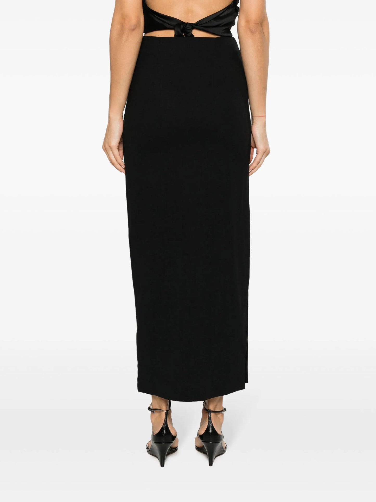 crepe column maxi skirt