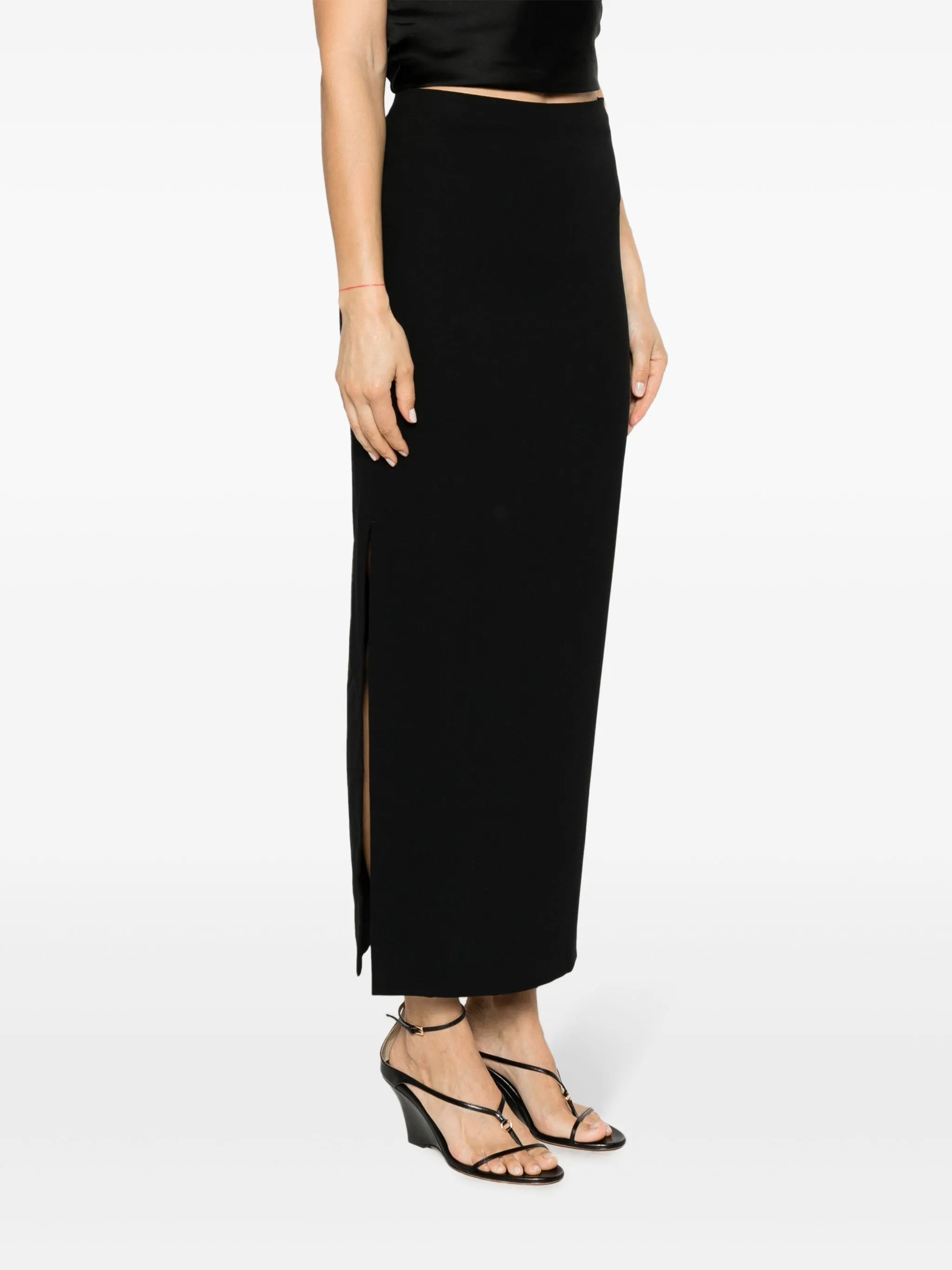 crepe column maxi skirt