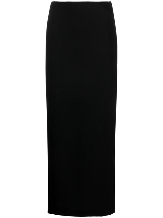 crepe column maxi skirt