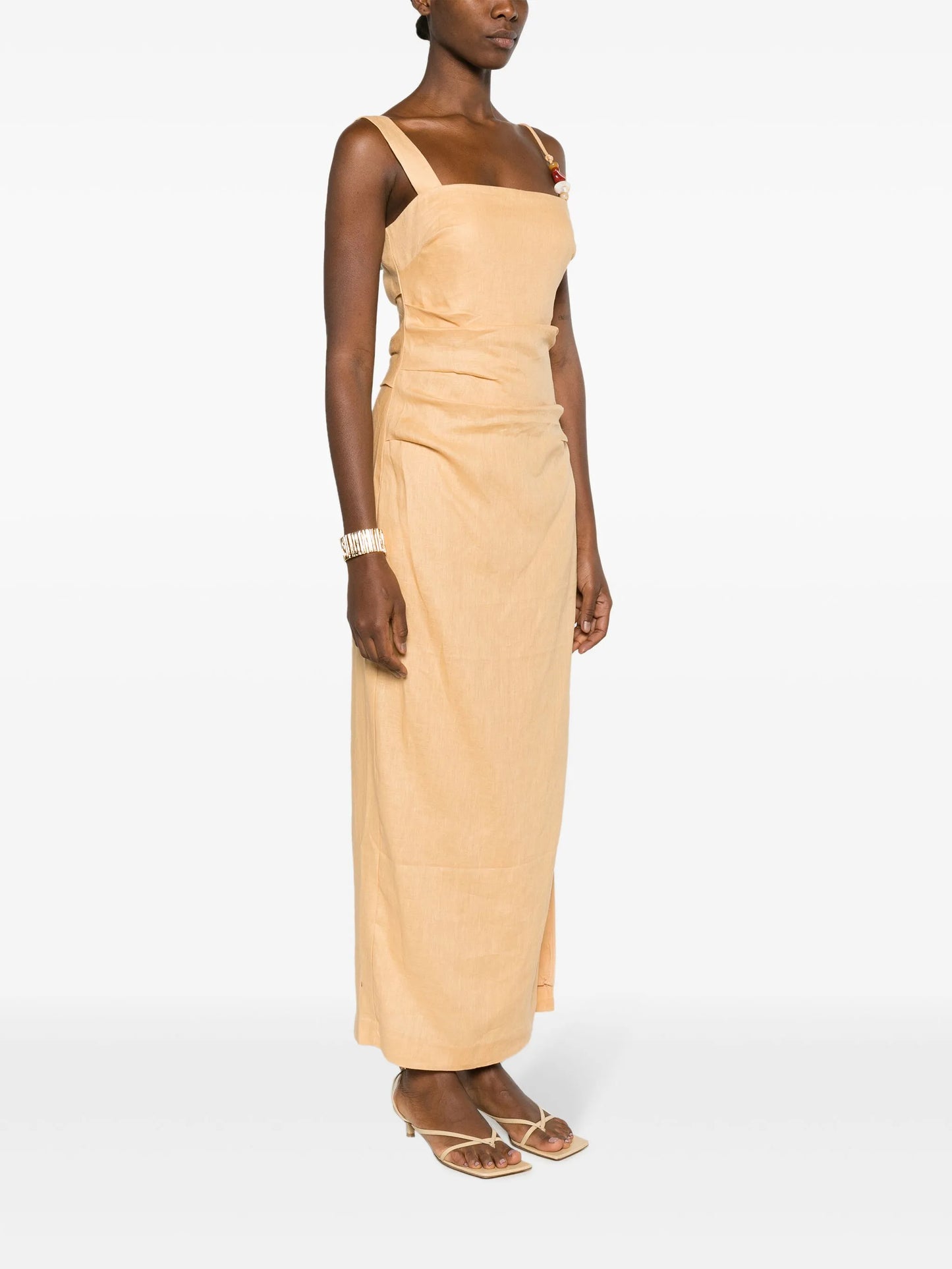 Antonia beaded linen maxi dress