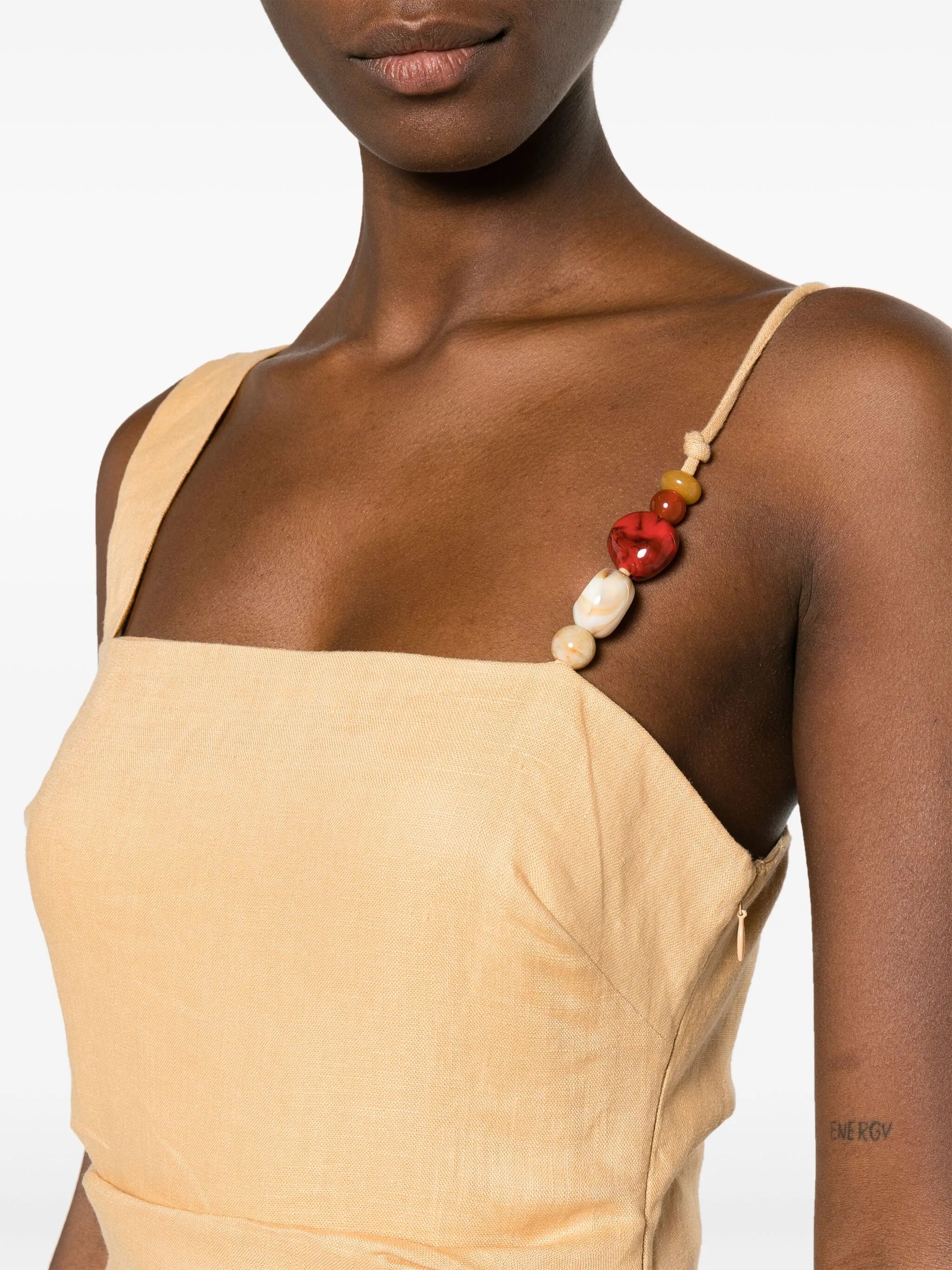 Antonia beaded linen maxi dress