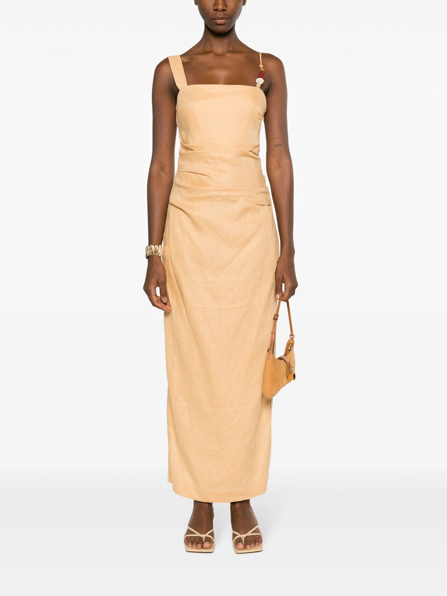 Antonia beaded linen maxi dress