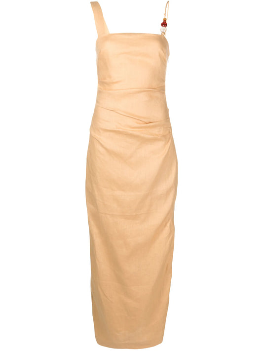 Antonia beaded linen maxi dress