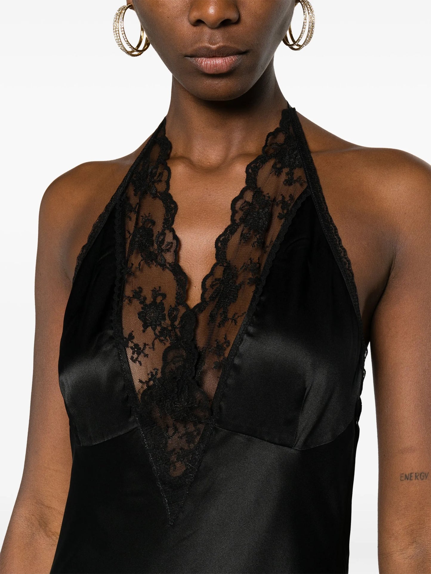 Aries halterneck silk gown