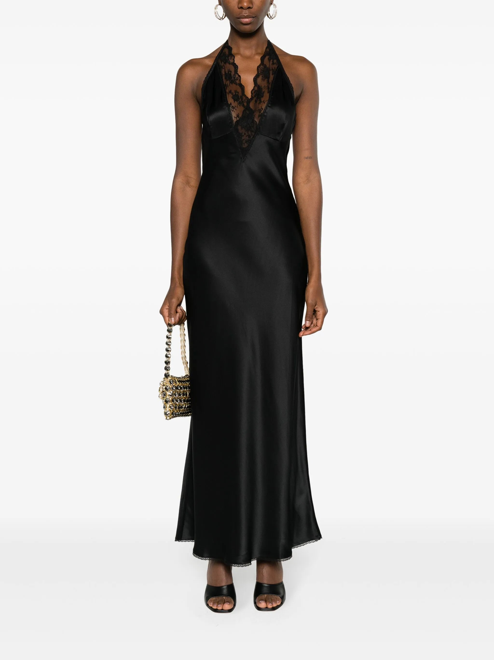 Aries halterneck silk gown