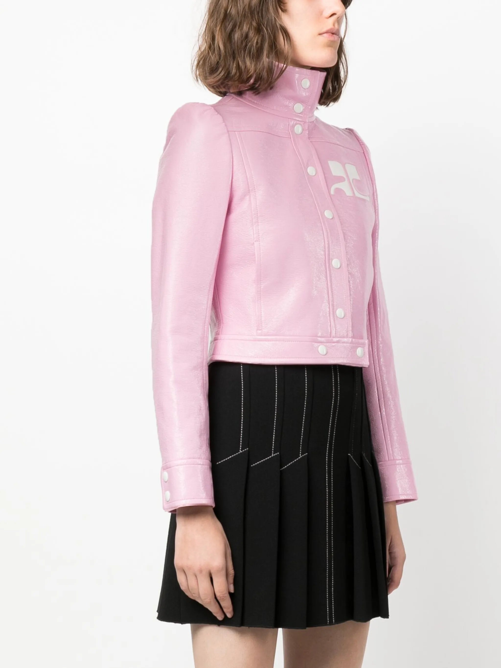 Reedition vinyl cropped jacket