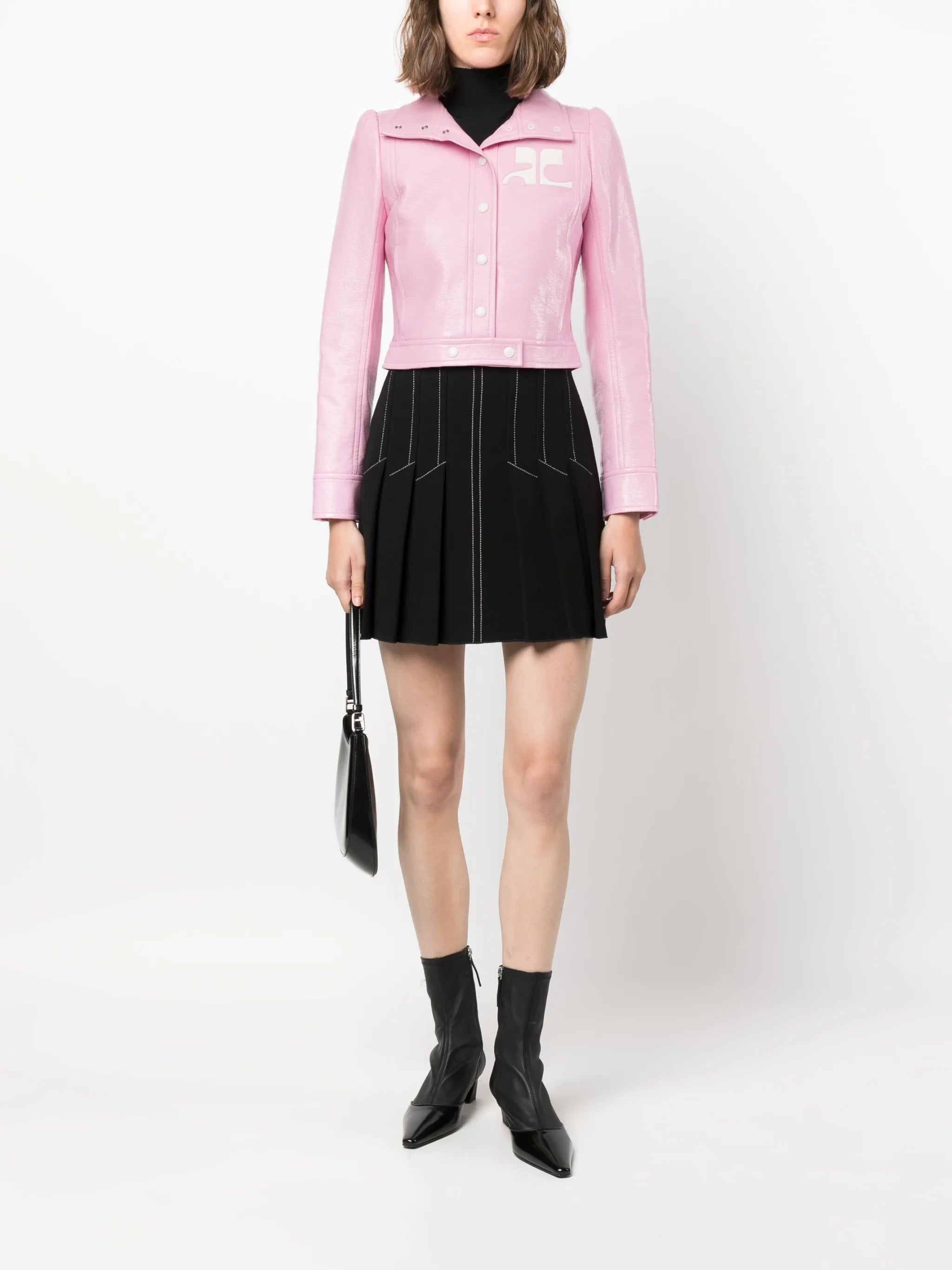 Reedition vinyl cropped jacket