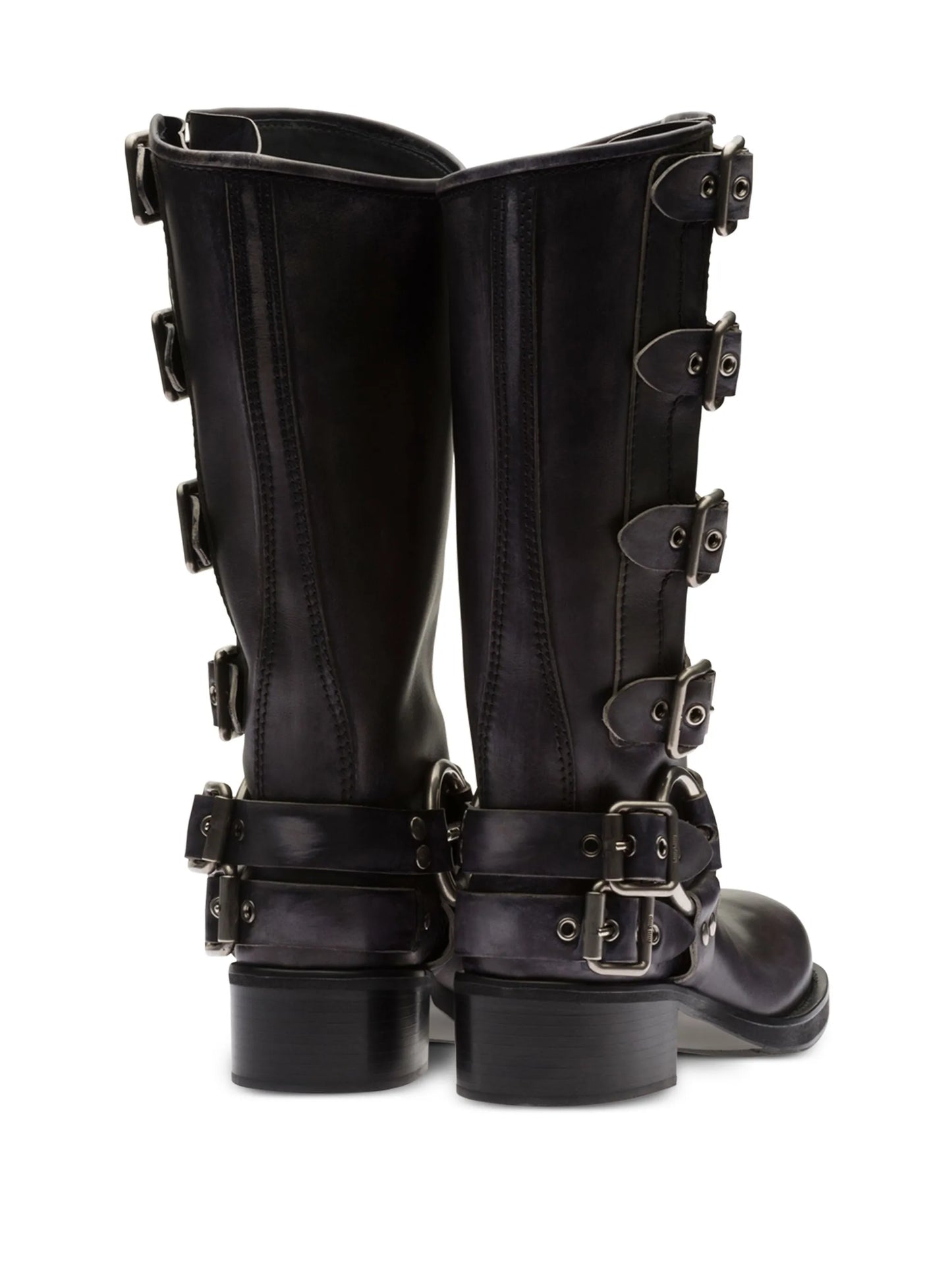 buckle-detail leather boots