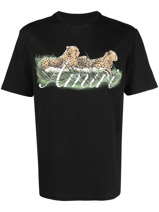 Cheetah Logo-print cotton T-shirt