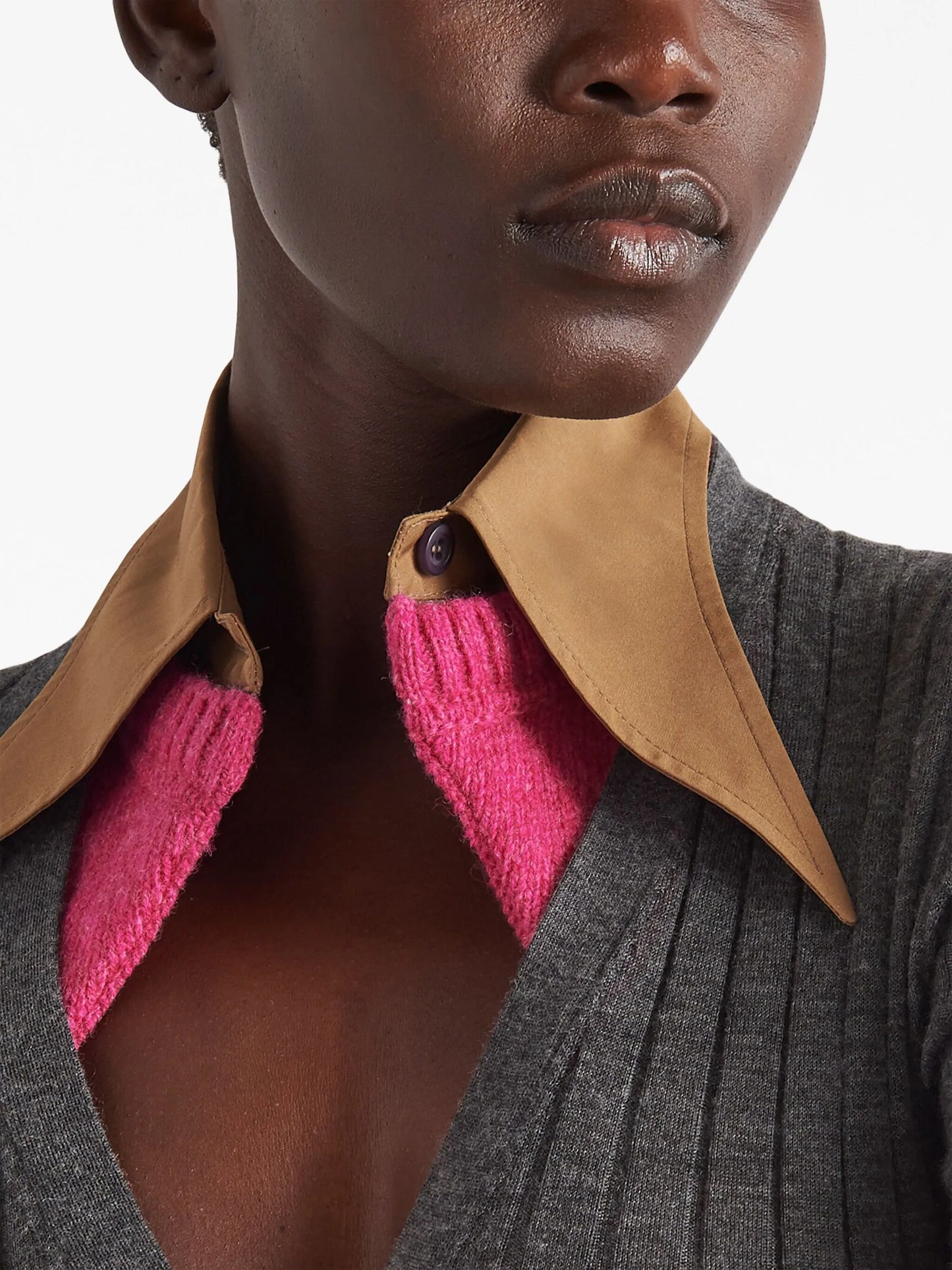 collar-detail cashmere-silk cardigan