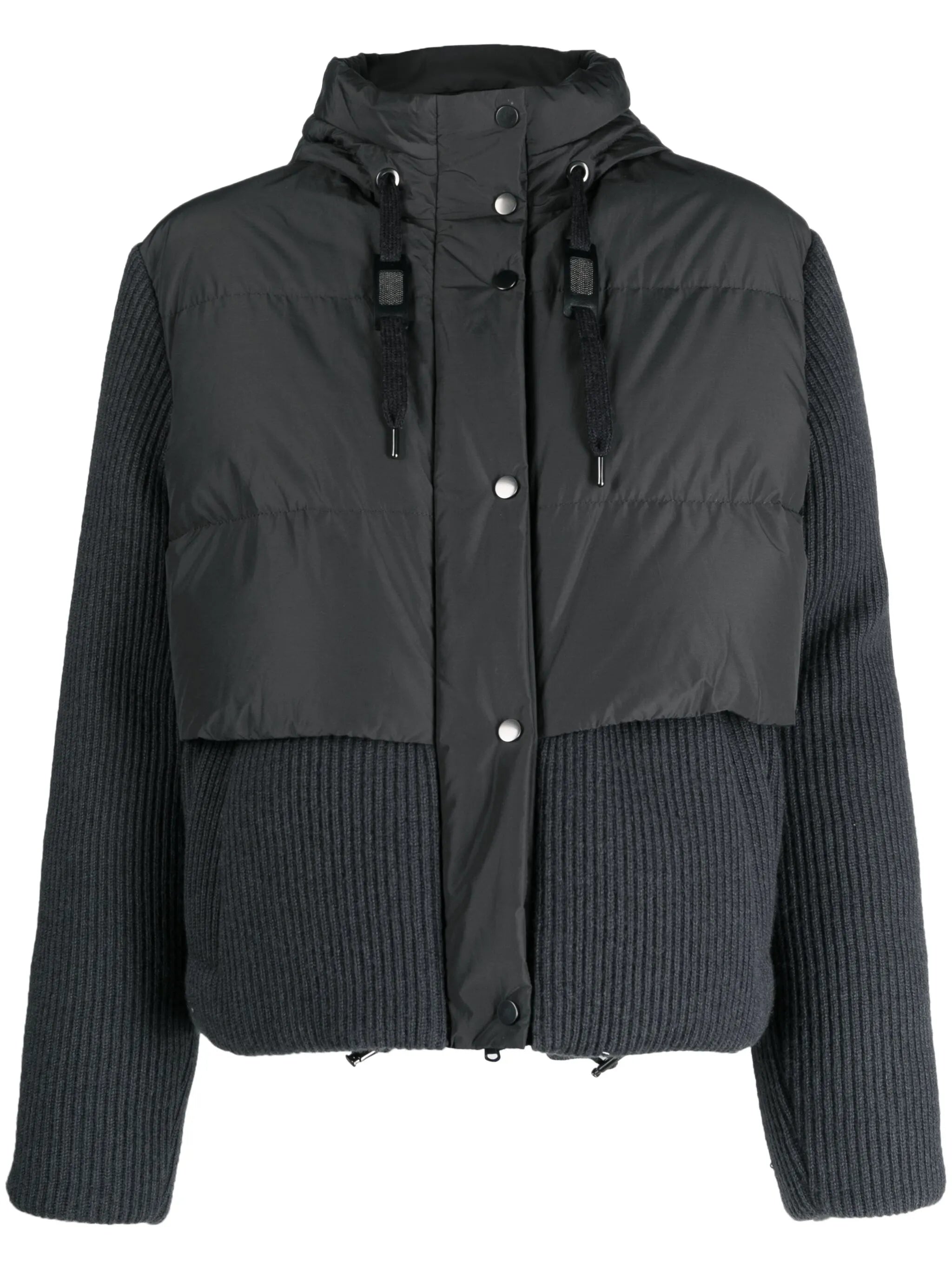 ribbed-knit puffer jacket