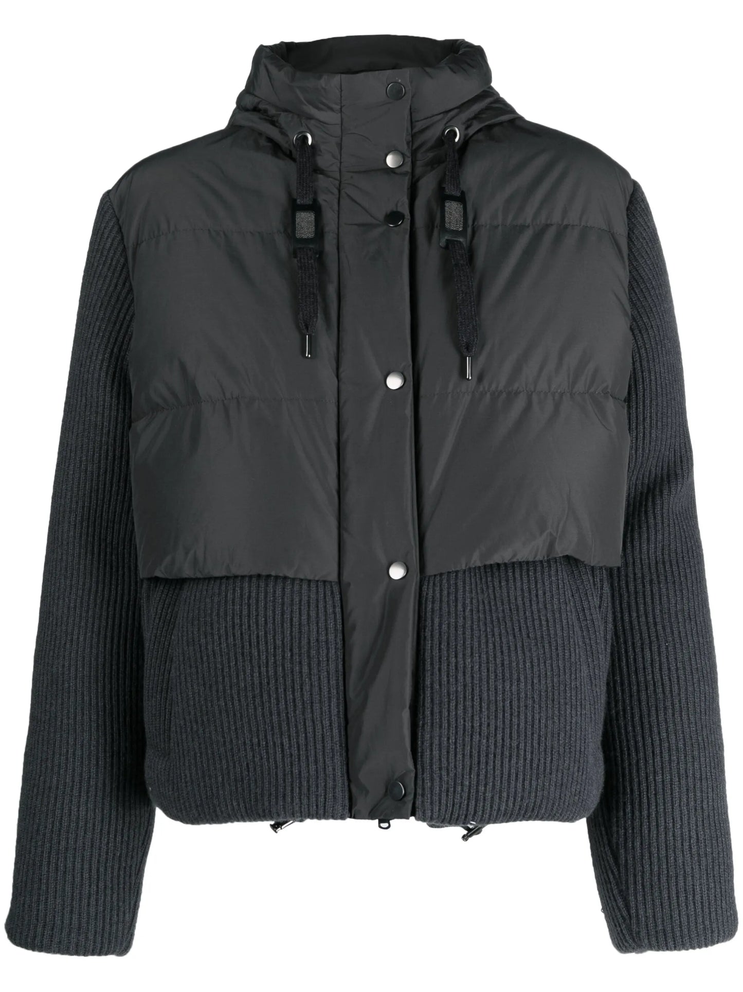 ribbed-knit puffer jacket