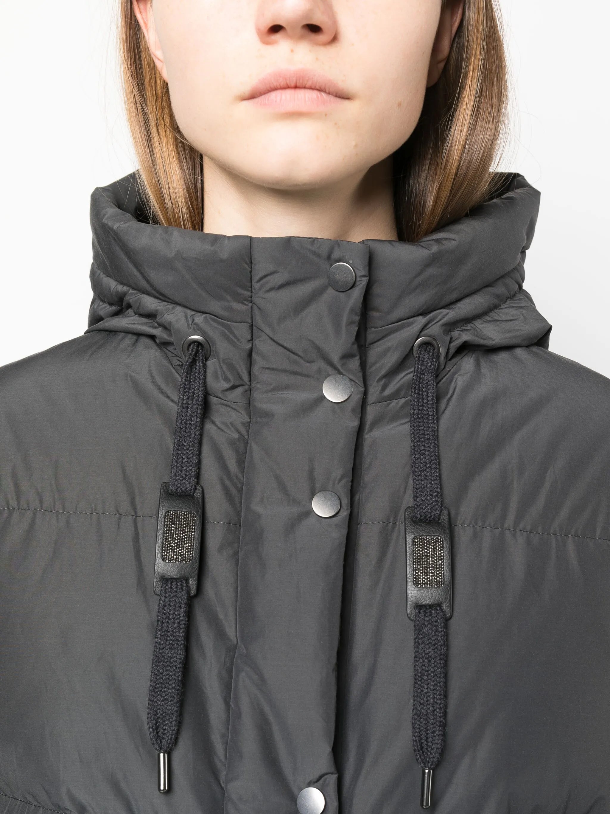 ribbed-knit puffer jacket